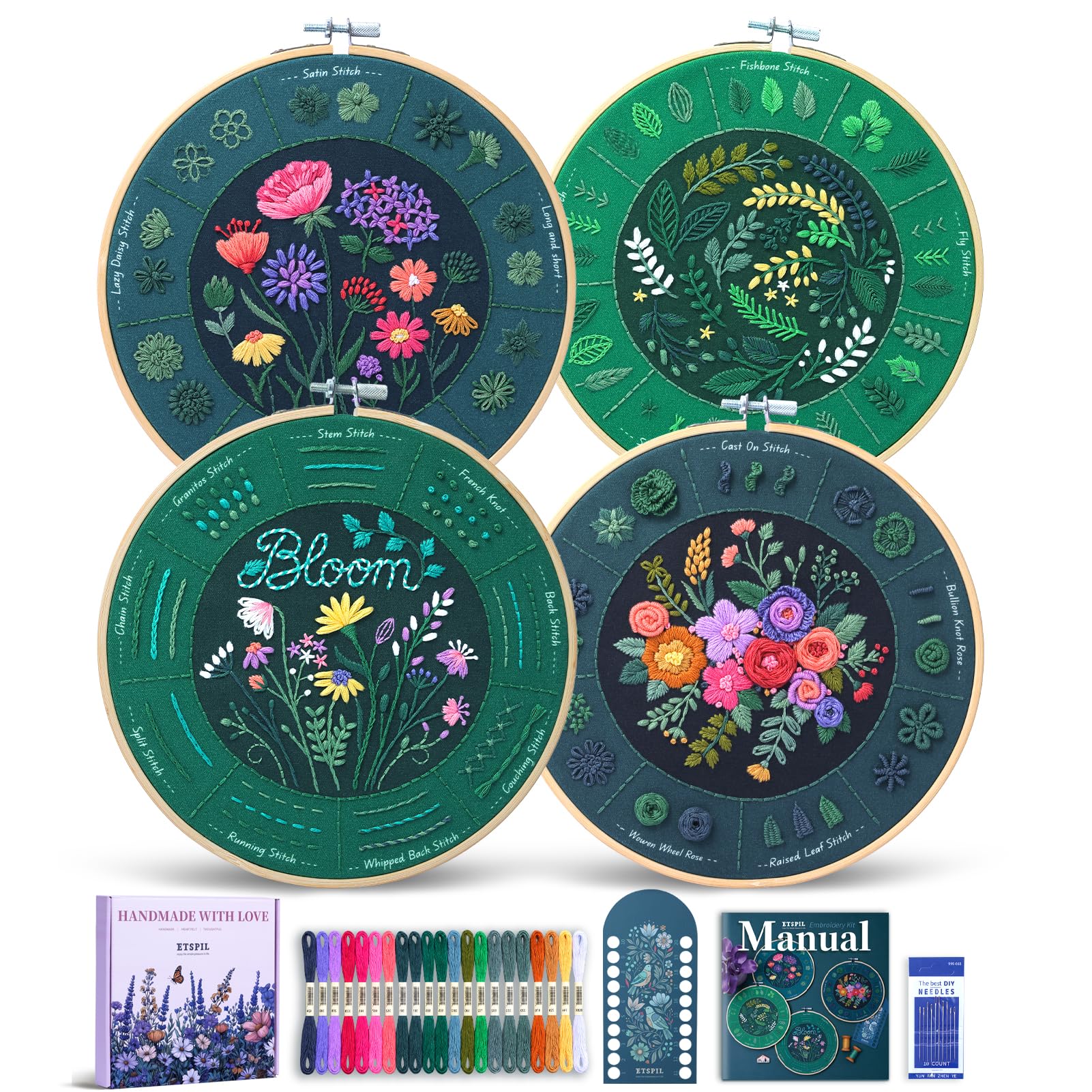 Beginner Embroidery Kit - Learn with Video! -12