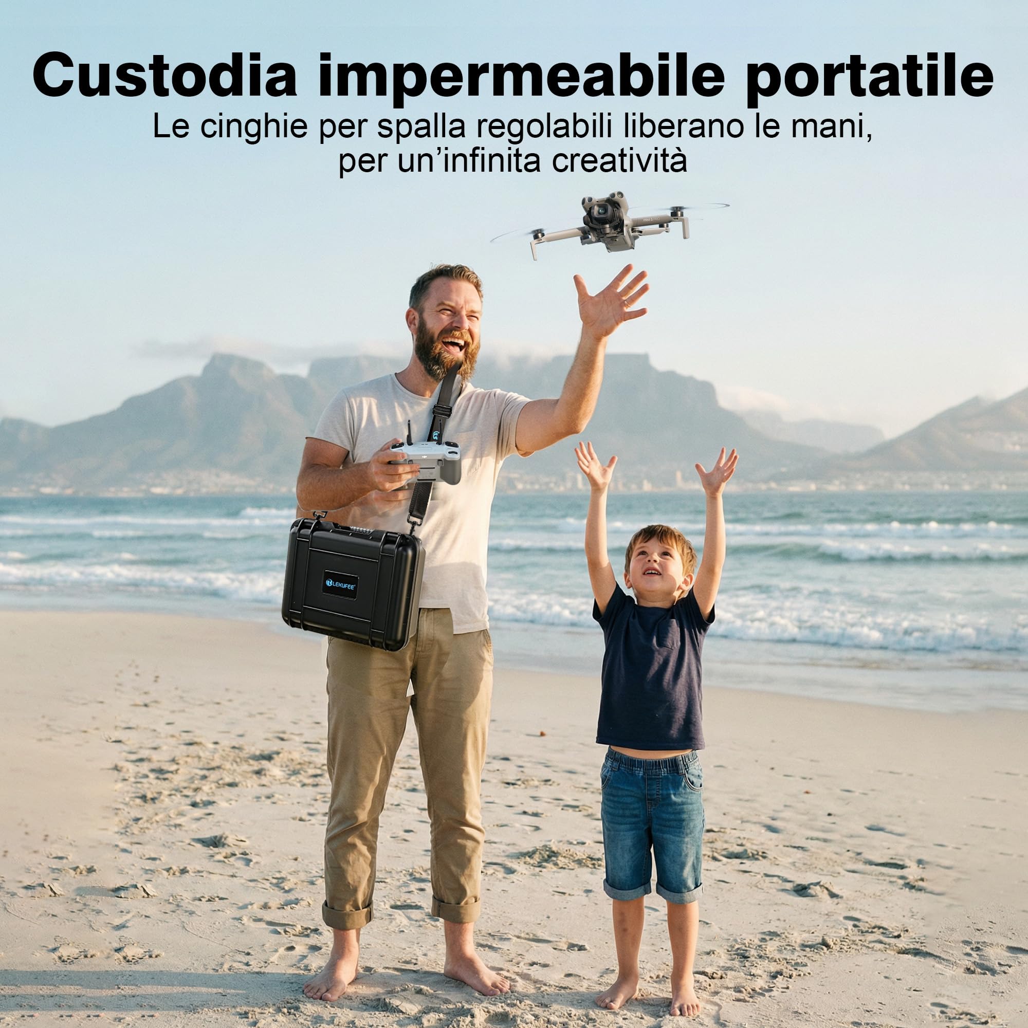 LEKUFEE Custodia Rigida Impermeabile per Trasporto per Drone DJI Lito X1,Lito 1,Mini 5 Pro/4 pro/Mini 3,DJI RC 2 / RC N3, e Accessori (Solo Custodia)