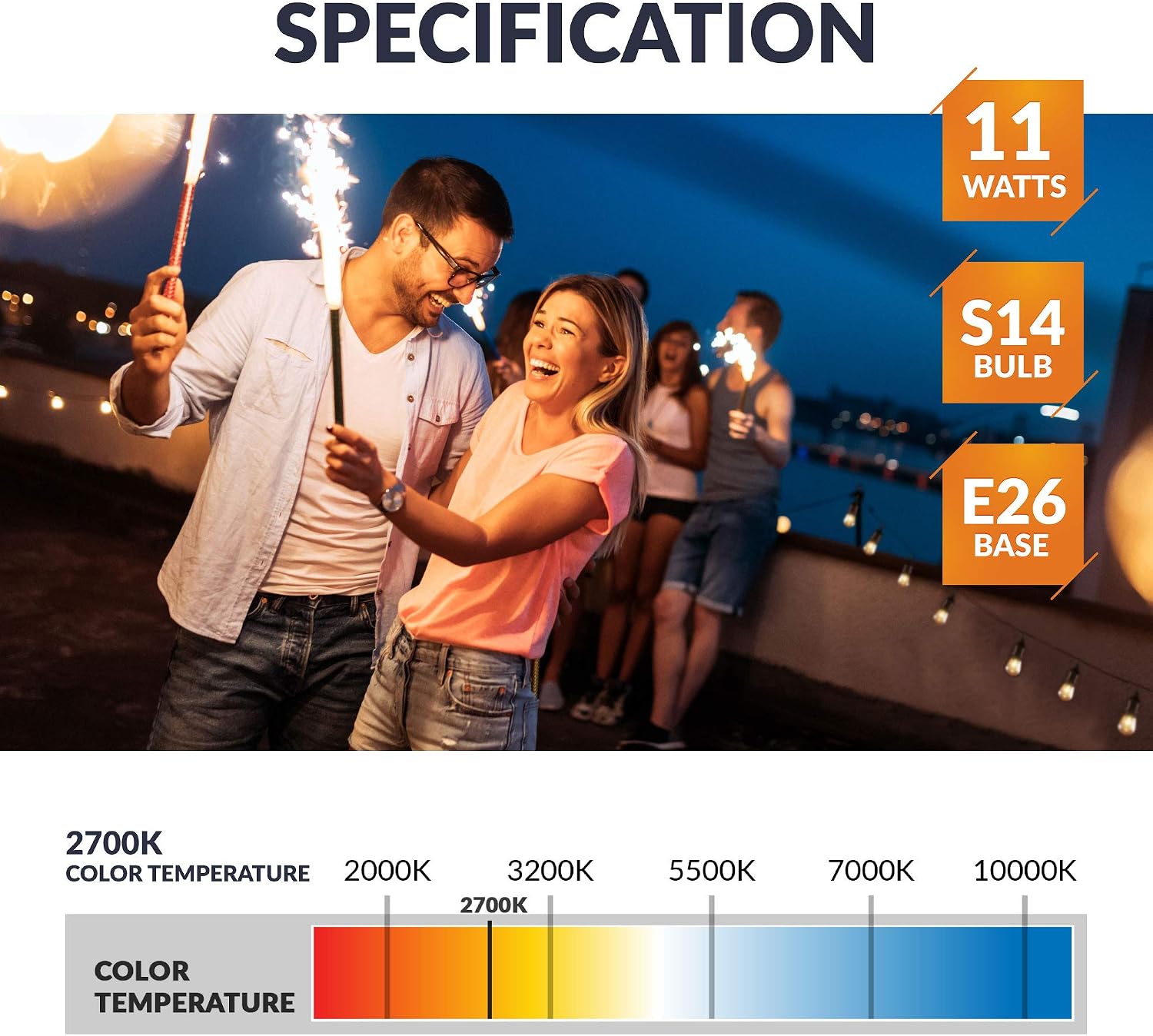 Newhouse Lighting S14INC18 Outdoor Weatherproof S14 Incandescent Replacement String Light Bulbs | Standard Base | 18-Pack, 18 Count (Pack of 1), Clear