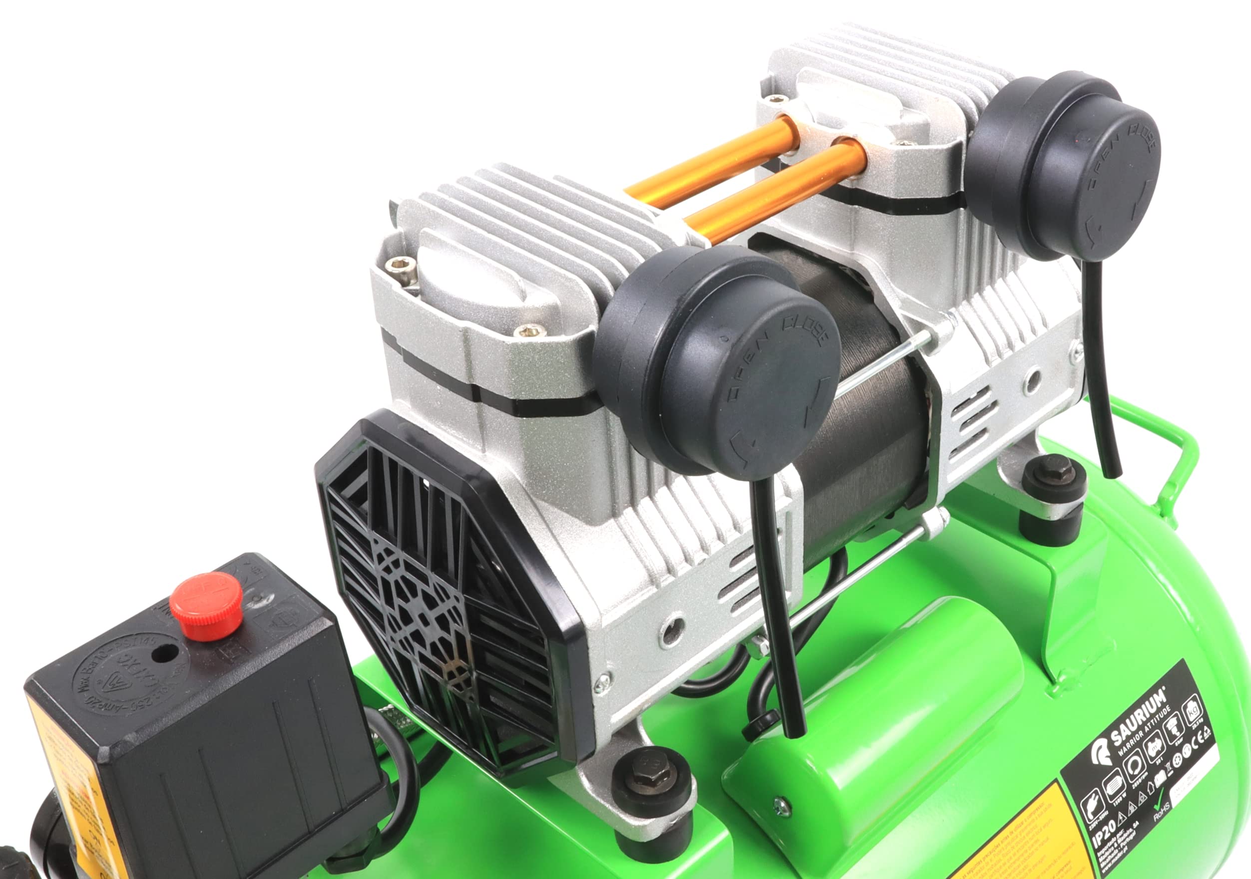 Compresor de Aire, 50L, 2HP, Cabezal Doble - SAURIUM® | 37186