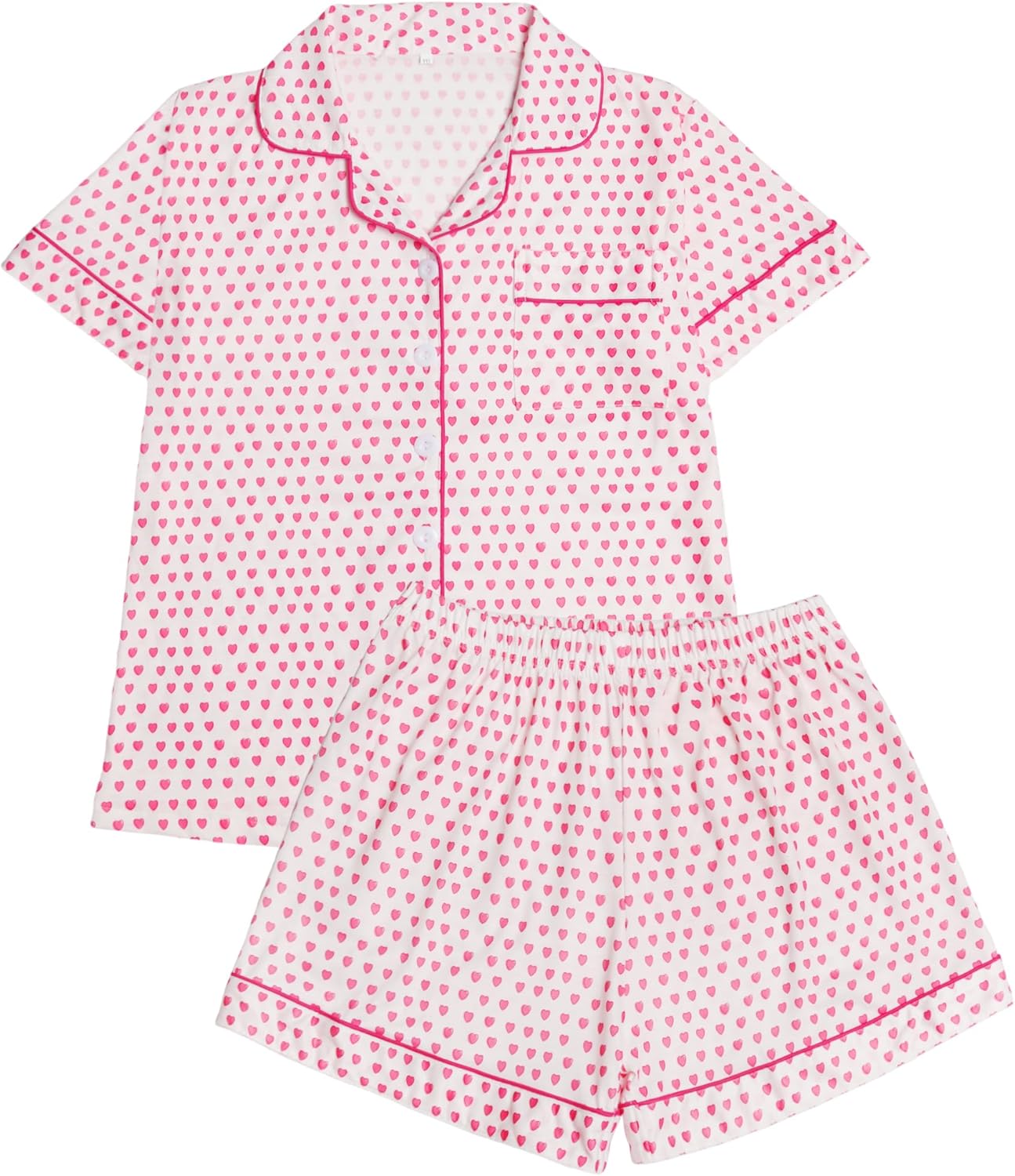 Women's 2 Piece Pajama Set Loungewear Pajamas Cute Pjs Sets Sleepwear Button Down Lounge Sets Soft Preppy Y2k