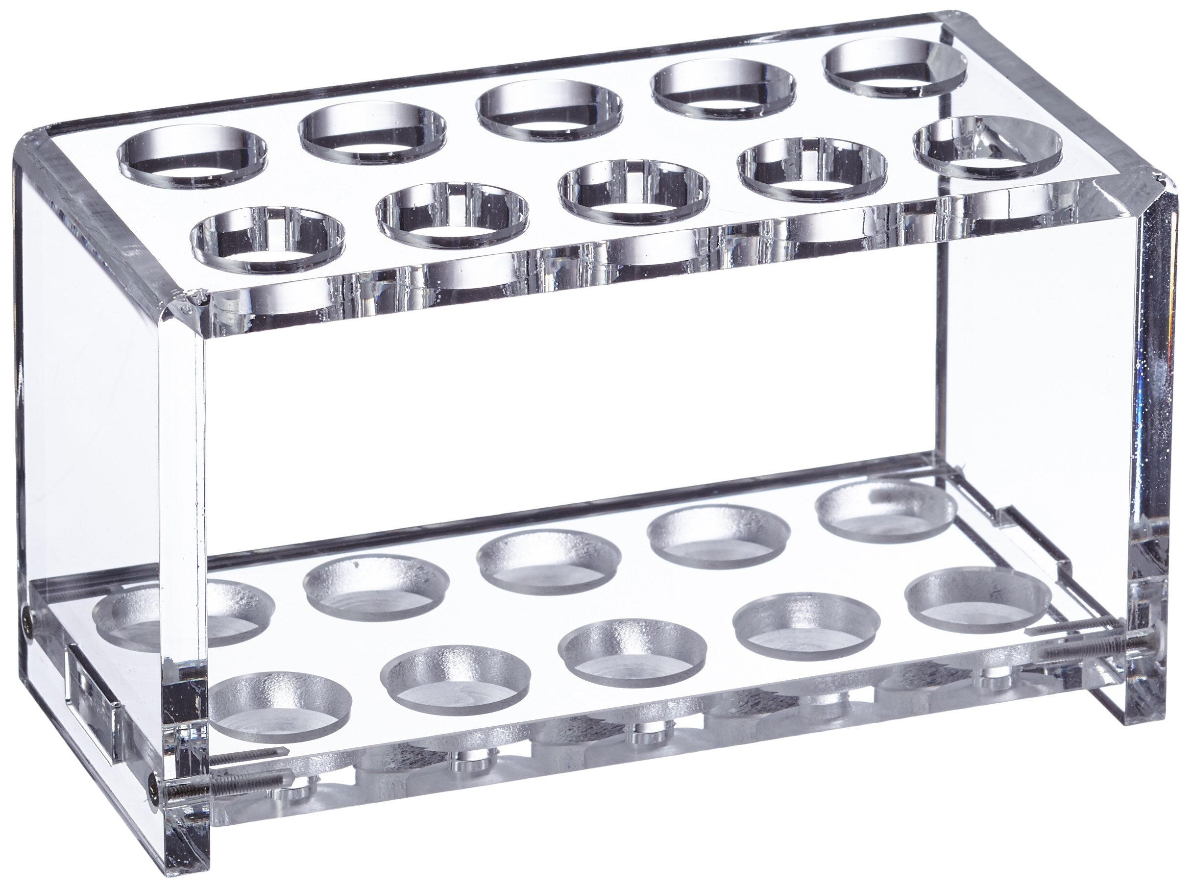 Neolab 1 5110 Acrílico, 18 mm de diámetro de tubo de prueba Rack - Capacidad 2 x 5 - Altura 77 mm