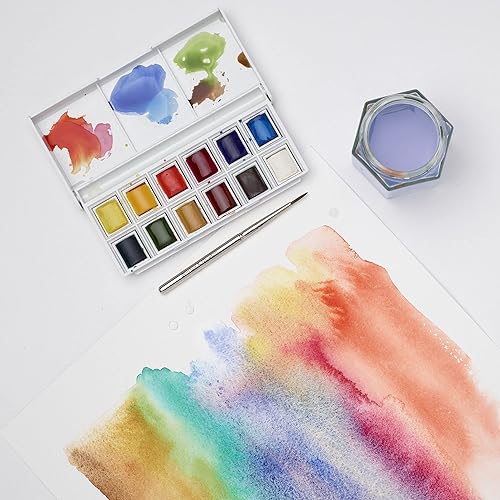 Miniatura 5 de Winsor  Newton - Cotman - Caja de bolsillo de pintura para acuarelas medias pastillas 14 piezas