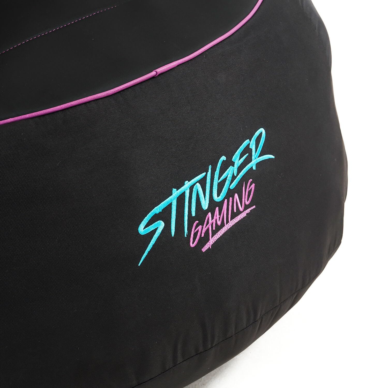 Woxter Stinger Puff Gaming - Ergonómico, Sillón para Juegos, Relleno Incluido, Tela Antimanchas y Transpirable, (Black & Blue)