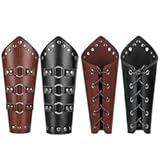 1 Pair of Leather Bracers Gauntlets – Medieval Viking Arm Guards for Men & Women, Cosplay Renaissance Armor