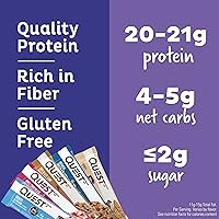 Vista 3 de Quest Nutrition Ultimate Variety Pack Barras de proteínas, altas en proteínas, bajas en carbohidratos, sin gluten, aptas para dieta cetogénica, 12