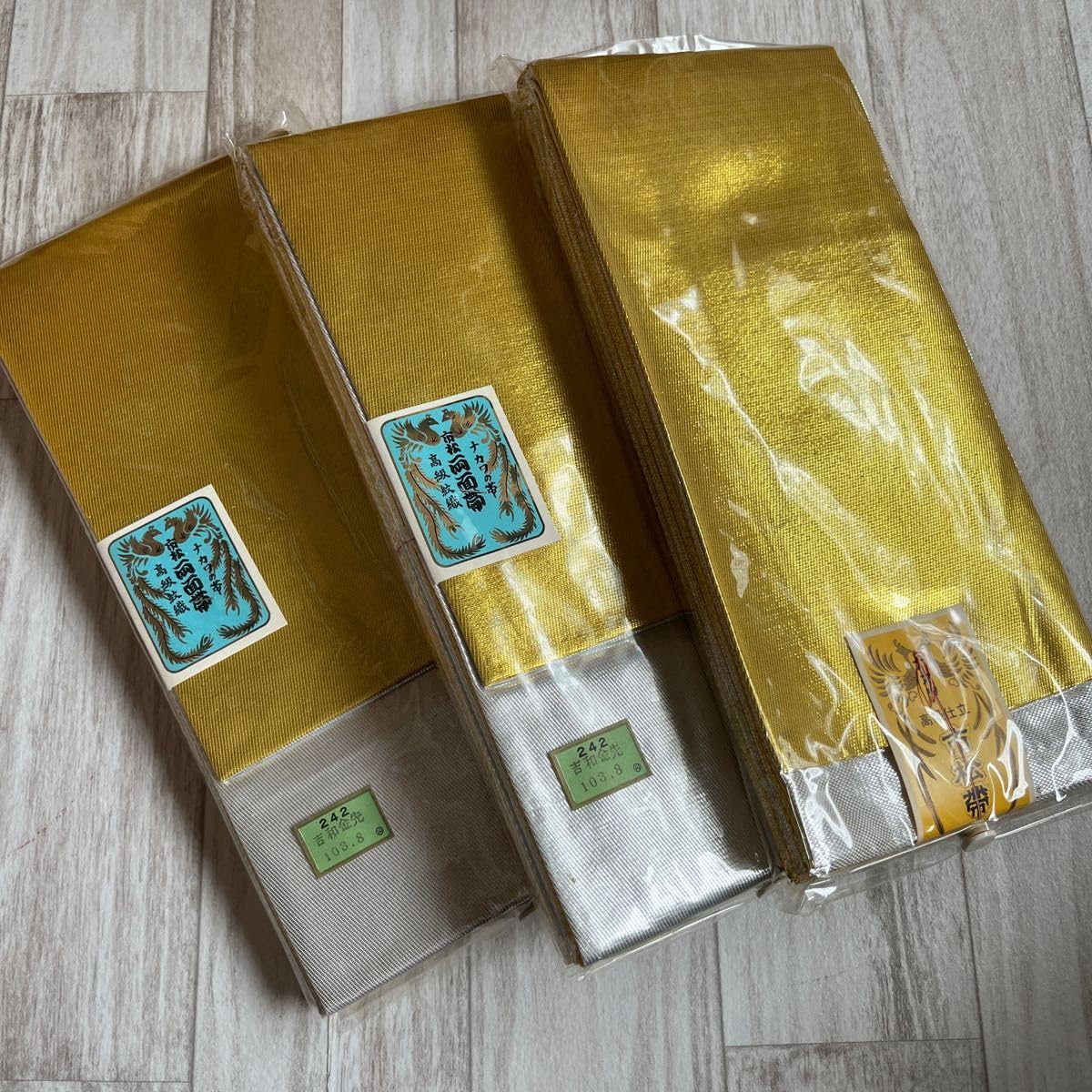 Amazon.co.jp: ナカワの帯 市松両面帯 高級絞織 金銀 角帯