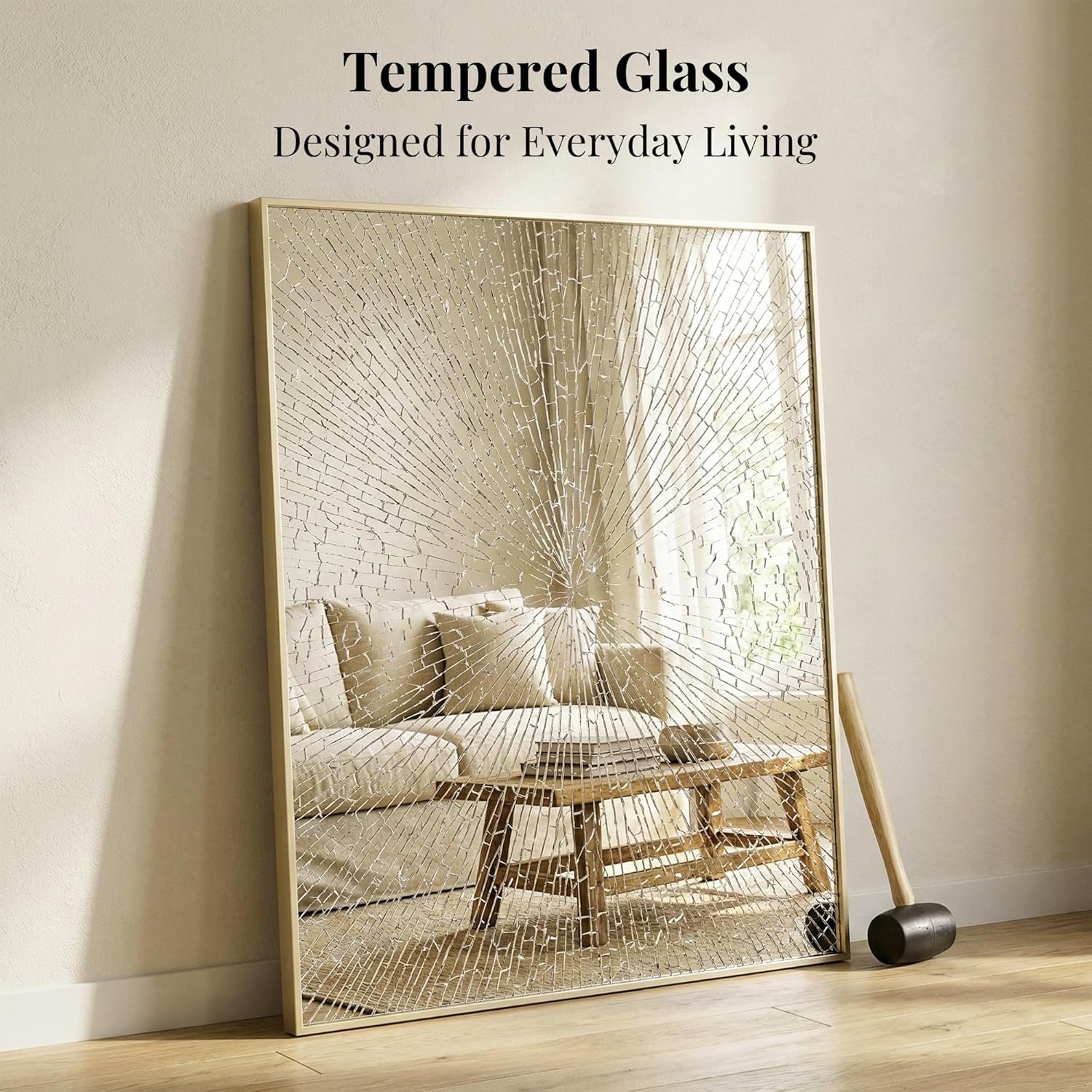 30"x36" Gold Bathroom Mirror for Wall, Metal Framed Vanity Mirror, Large Rectangular Mirror Over Sink, Mid-Century Modern Decor, Flush Mount