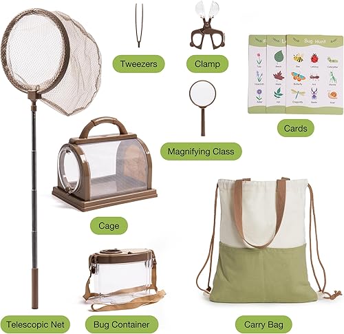 Miniatura 2 de ROBOTIME Kit de explorador para niños y juego de cocina de barro de madera al aire libre  Kit de atrapador de insectos con lupa y red + cocina de