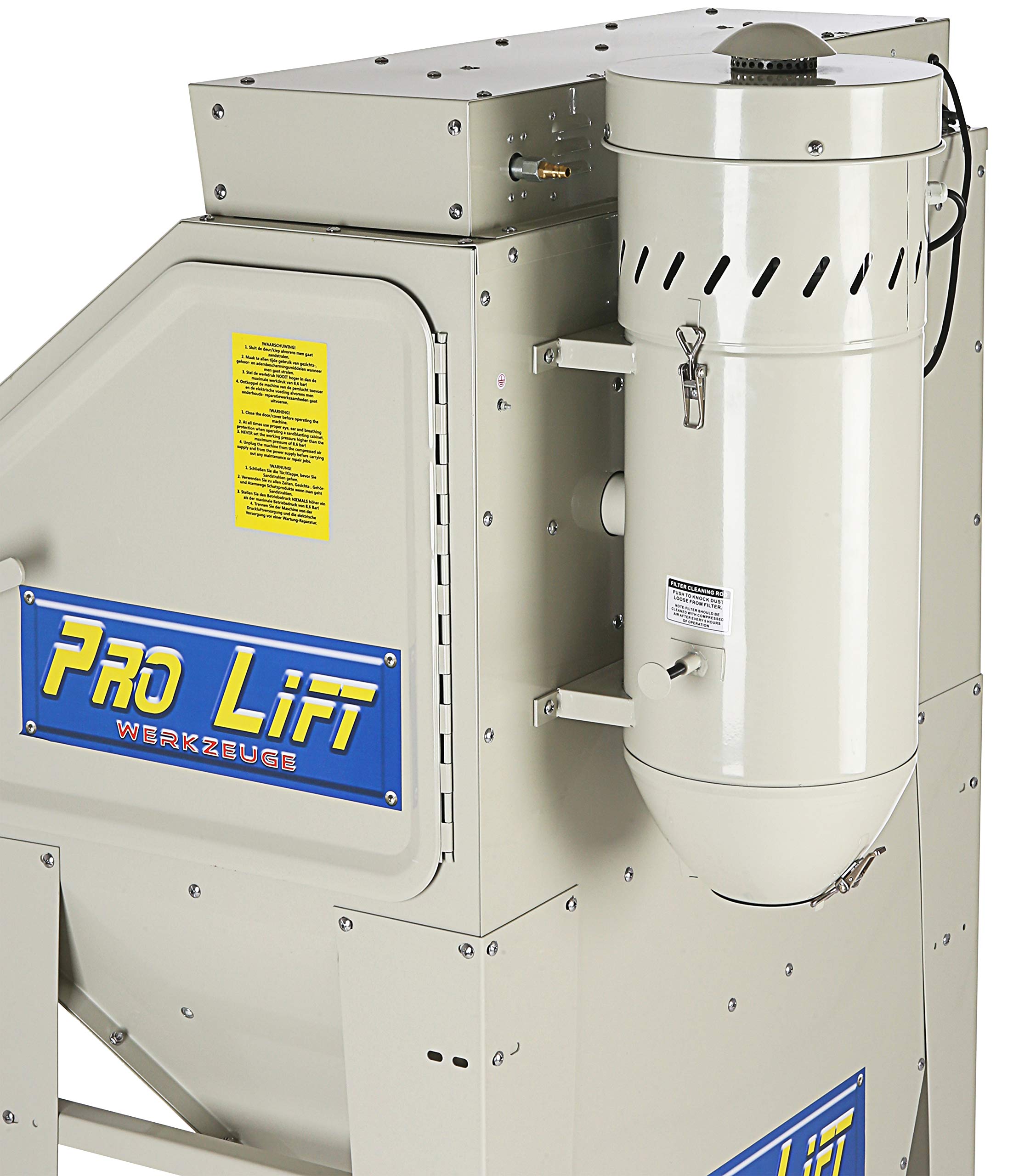 Sandstrahlgerät 350 l Sandstrahlkabine Sandstrahler 350 Liter Zubehör sand blaster Industrie Beleuchtung Seitentür
