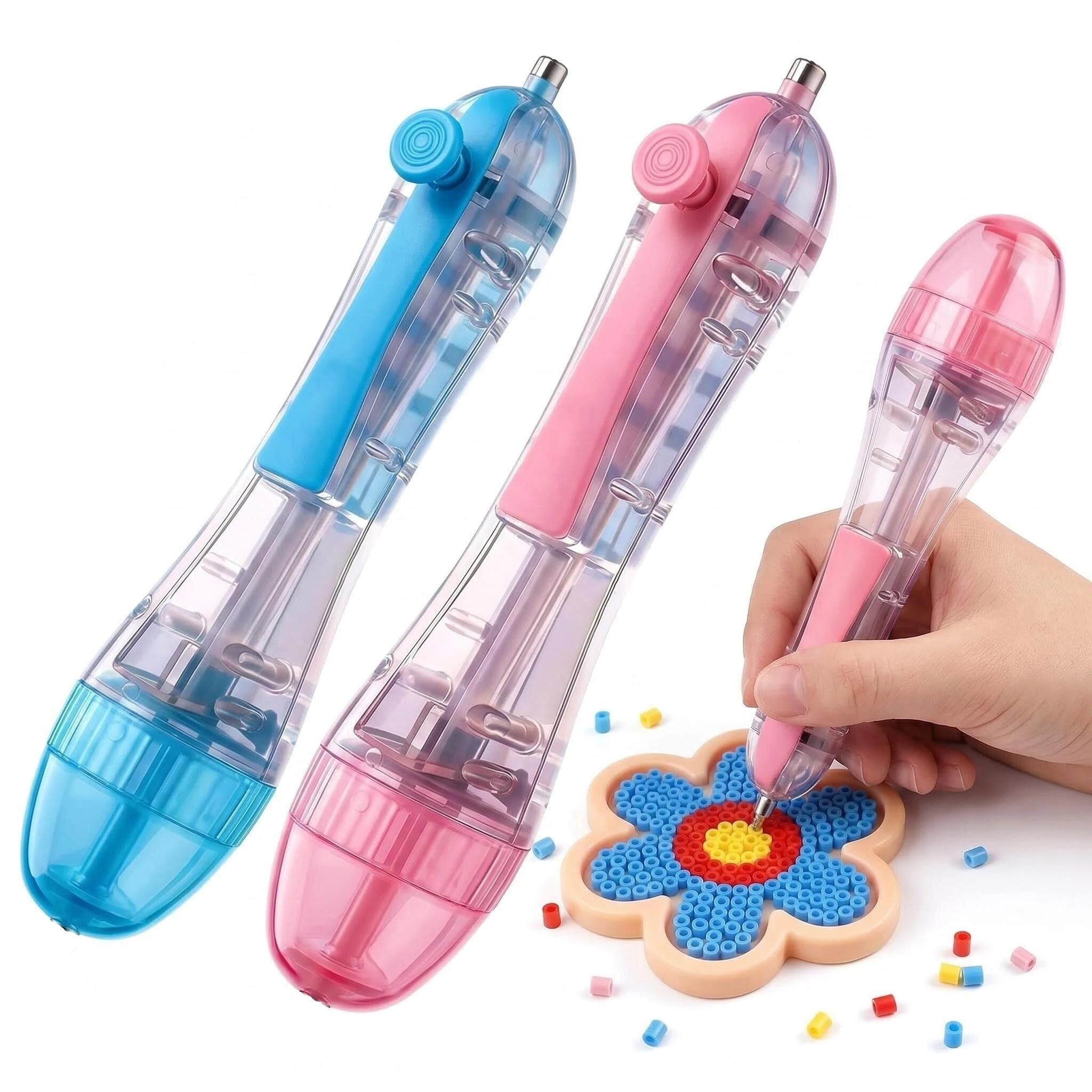 FeiatPogra 2.6mm Fuse Bead Pen, Precision Bead Dispenser Tool with Large Transparent Body & Ergonomic Design for Adult Crafts, DIY Art Projects, Bead Kits and Classroom Activities