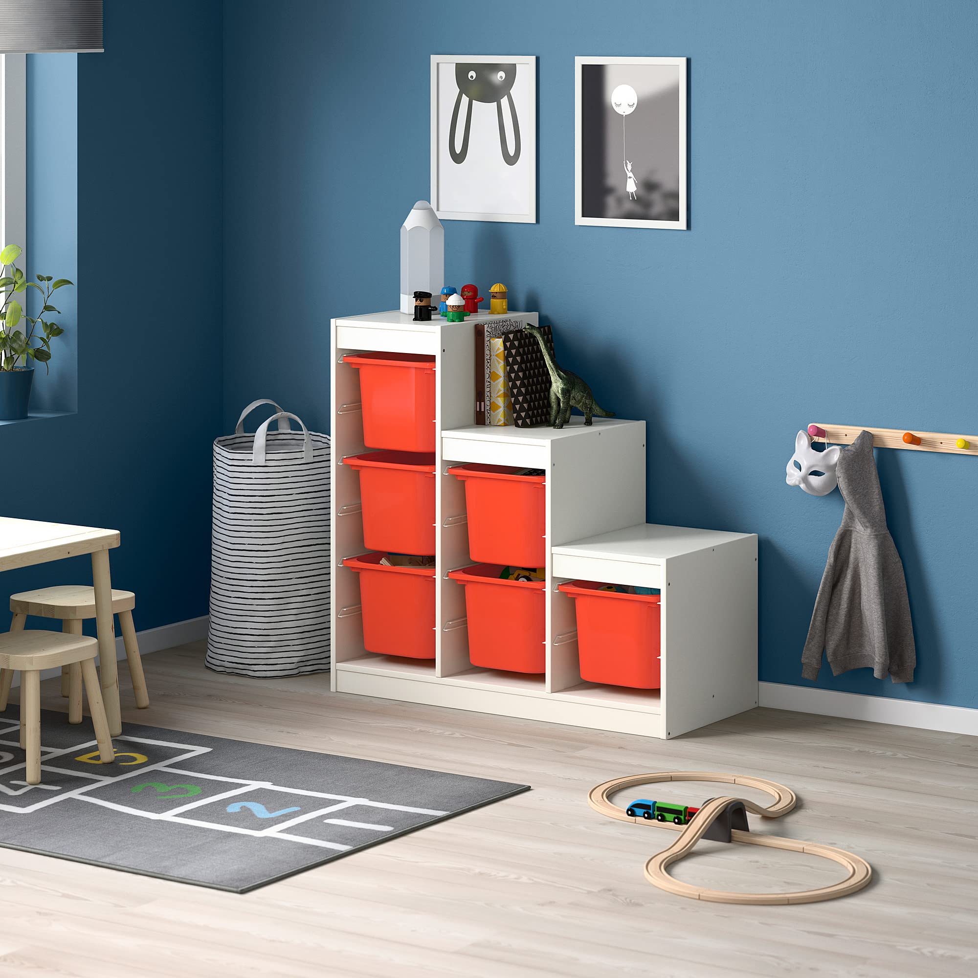 IKEA Trofast Combinaison de rangement Blanc/orange 99 x 44 x 94 cm