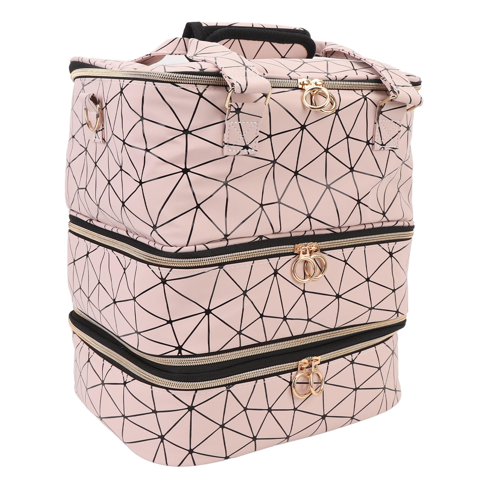 Borsa Organizer 84 Bottiglie, Custodia per Nail Kit per Unghie Staccabili a 3 Strati, Borsa a Tracolla per Attrezzi per Trucco, Articoli Toeletta, Artisti Professionisti