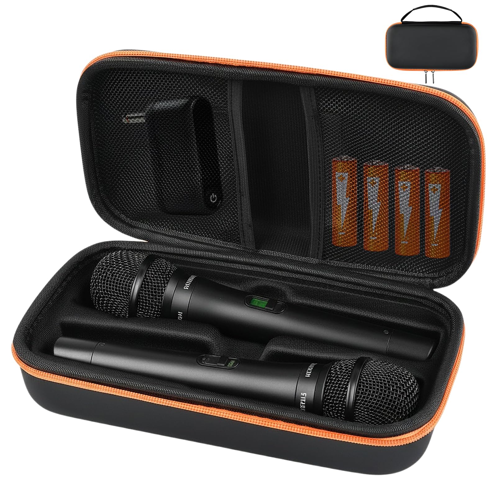 Étui de Microphone Bluetooth, Boîte de Rangement pour Microphone, Étui pour Micro Sans Fil Portable pour Batterie Rechargeable, Récepteur, Adaptateur, Sac de Transport pour Micro(Boîte uniquement)