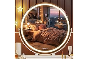 Hasipu Vanity Mirror with Lights, 23.6 Round LED Makeup Mirror