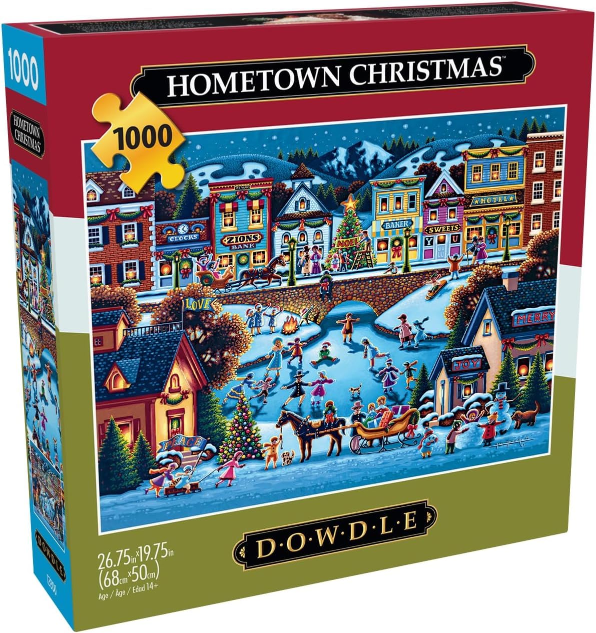 Buffalo Games - Dowdle - Hometown Christmas - 1000 Piece Jigsaw Puzzle for Adults Challenging Puzzle Perfect for Game Nights - Finished Size 26.75 x 19.75