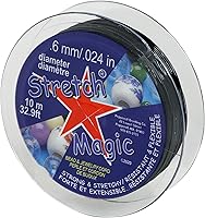Vista 14 de Stretch Magic Cordón elástico para cuentas – Color negro, 0.020 in de diámetro, 32.8 ft (32 pies) – Cuerda fácil de anudar, fuerte y elástica