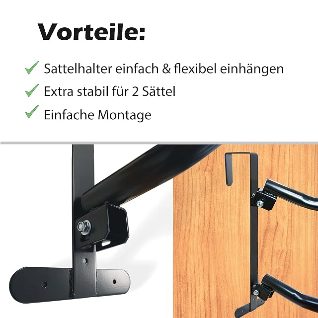 Foto 5 de 7 de Soporte para sillín de caballo, plegable, para 2 sillines, portátil, en color negro (2 soportes)