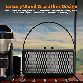 Smalody Portable Bluetooth Vintage Speaker, Wireless Stereo Speakers With Rich Bass Handheld Leather Speaker, Rotation Control Loudspeaker, For Home Travel Party Outdoors