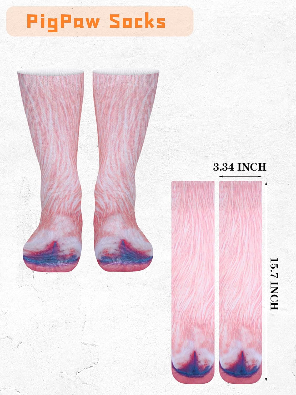 4 Pairs Animal Paws Socks Dog Pig Donkey Novelty Crew Socks for Kids Halloween Costume: Clothing
