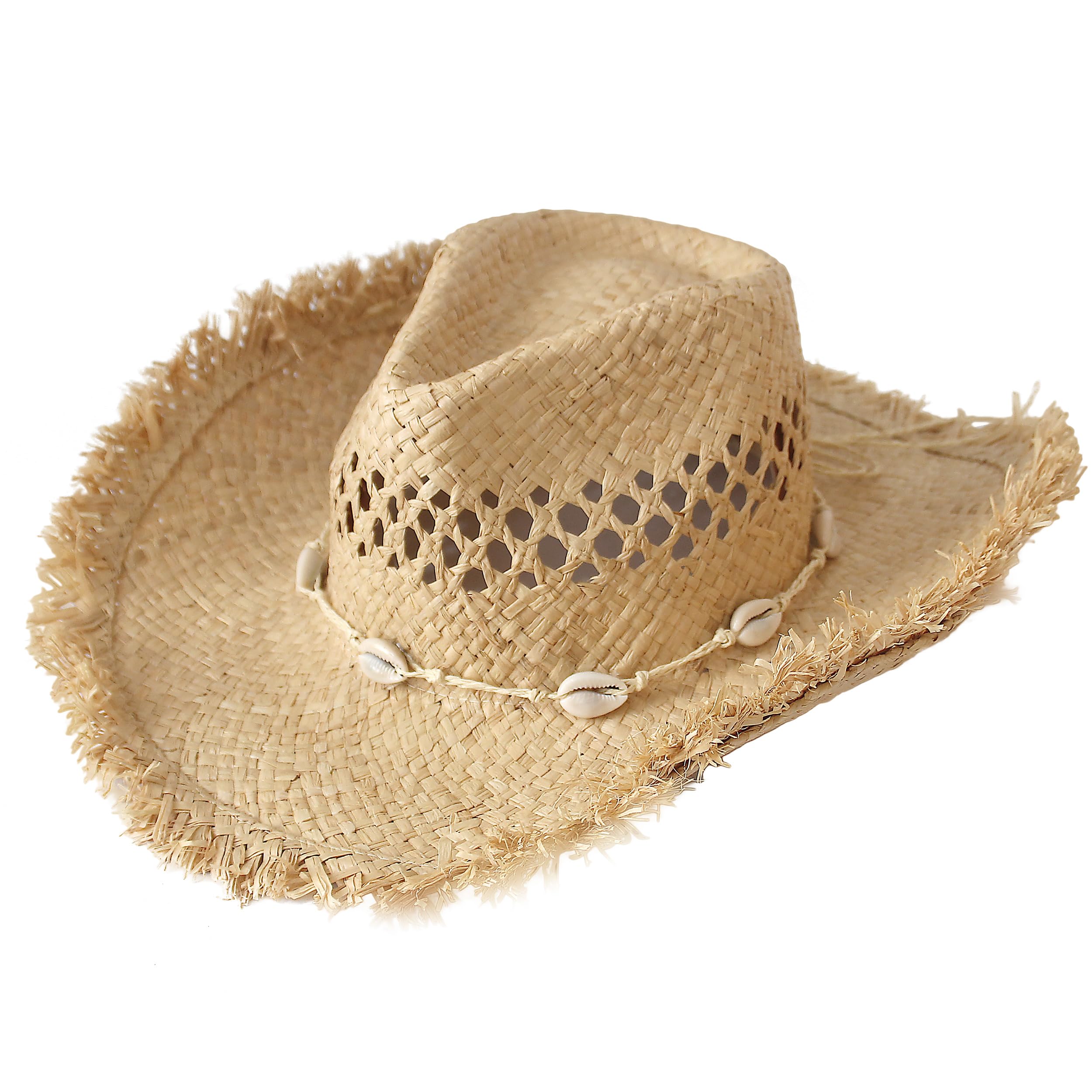 Wildarms Men’s Woven Straw Cowboy Hat Cowgirl Sun Beach Hat for Women Wide Brim Western Cowboy Hat with Decorative Bands