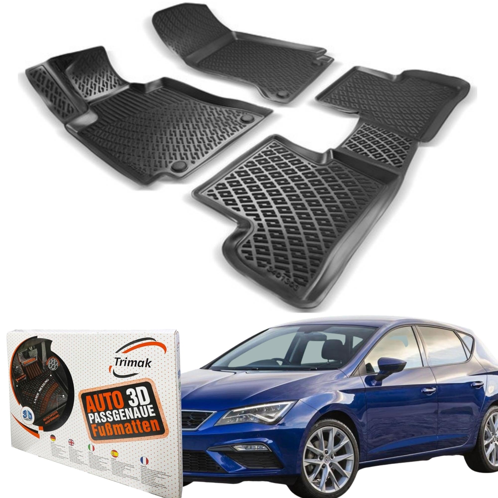 Trimak Passform-Fußmatten Oder Kofferraumwanne Oder Set Für Mazda 3 Mazda 3 3 Gen Bm Bn 2013 2019 Gummimatten Auto Tpe Allwetter S0l7v0gg