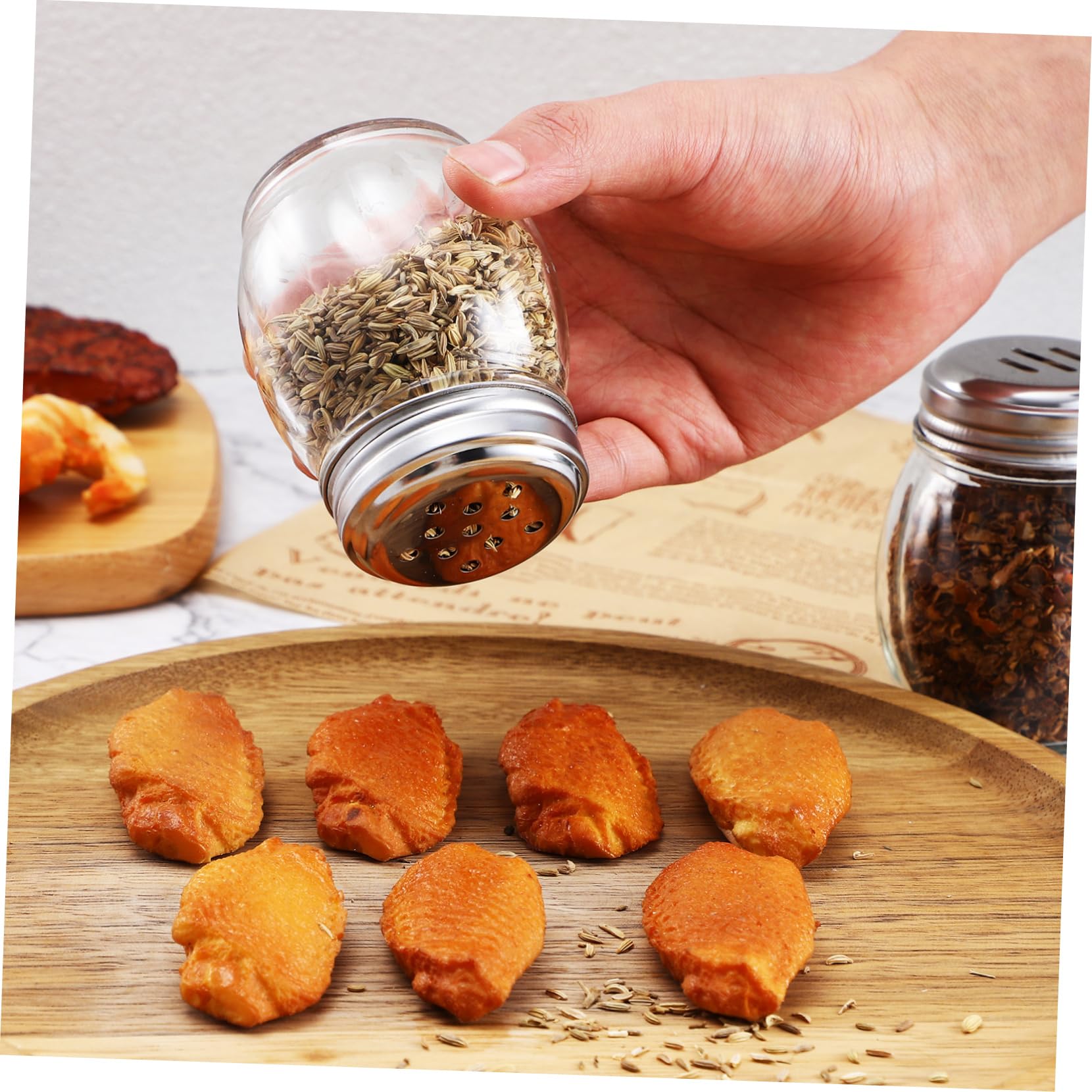 Saleros y Pimenteros de Cristal 10 Piezas 150 Ml para Condimentos | Botella Transparente, Uso Mano, Set de 10 Unidades, Apto para Cocina Familiar y Camping
