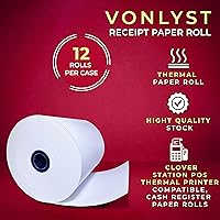 Vista 6 de Rollos de Papel Térmico de Recibo 3 1/8" x 230' para Clover Station (12 rollos)