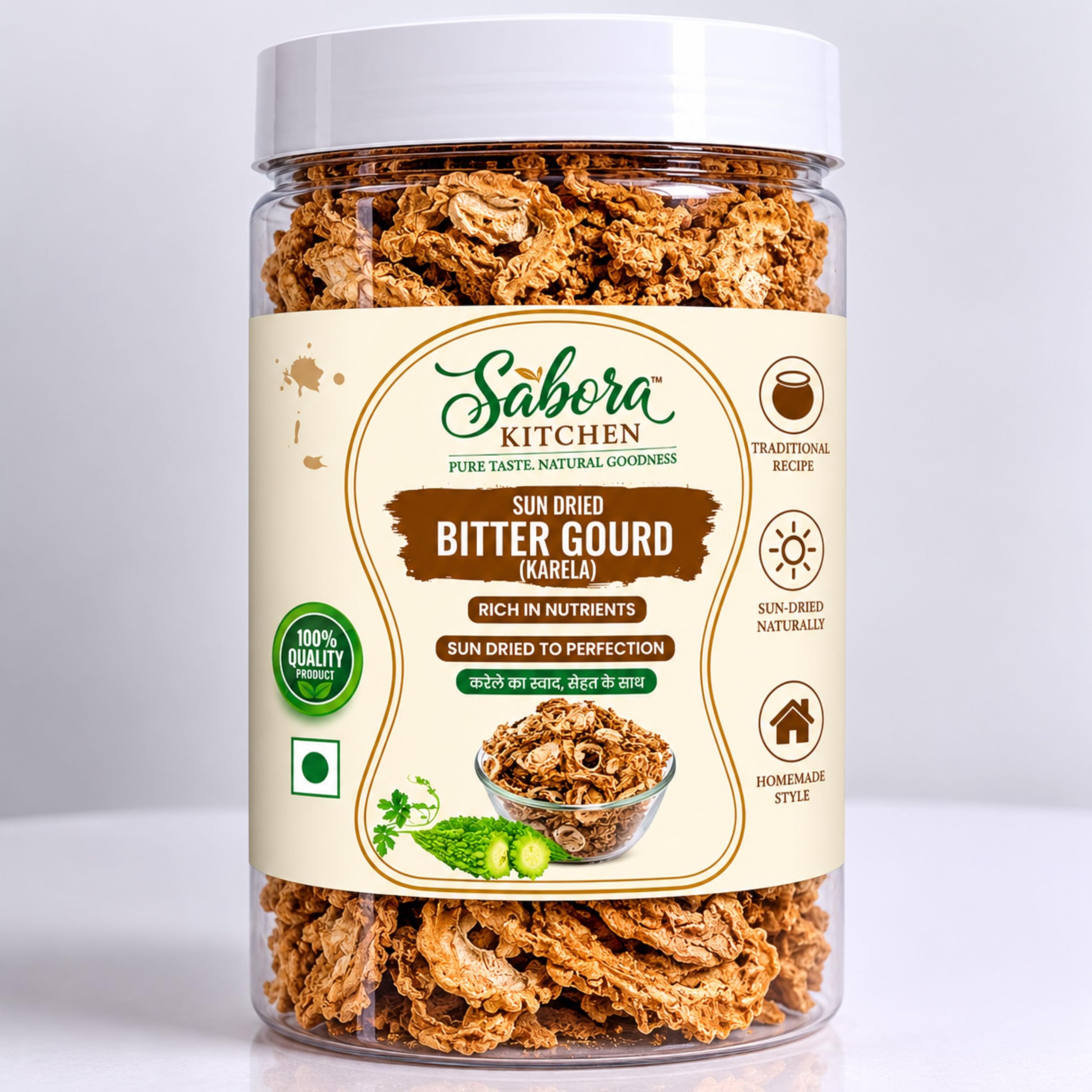 Sabora Kitchen Sun Dried Bitter Gourd (Karela) 50g | Naturally Sun-Dried | Rich in Nutrients | No Preservatives | Traditional Homemade Style-image-40