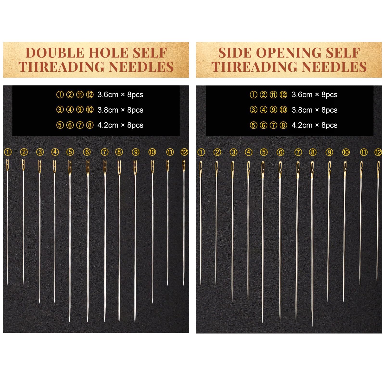 Aiguille 18pcs Aiguilles à Gros Trou Aiguilles à Tricoter DIY Aiguilles A Coudre Ensemble Avec Un Rangement Trois Tailles 6 Pieces Pour Chaque Taille 86248705