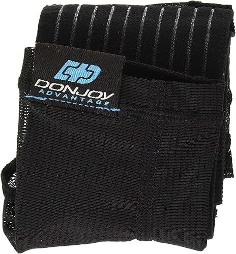DonJoy DA161AV03-BLK-S - Tobillera con correa figura 8 para esguince, tensión, soporte lateral, tacón abierto, negro, talla S para 7.75 pulgadas,