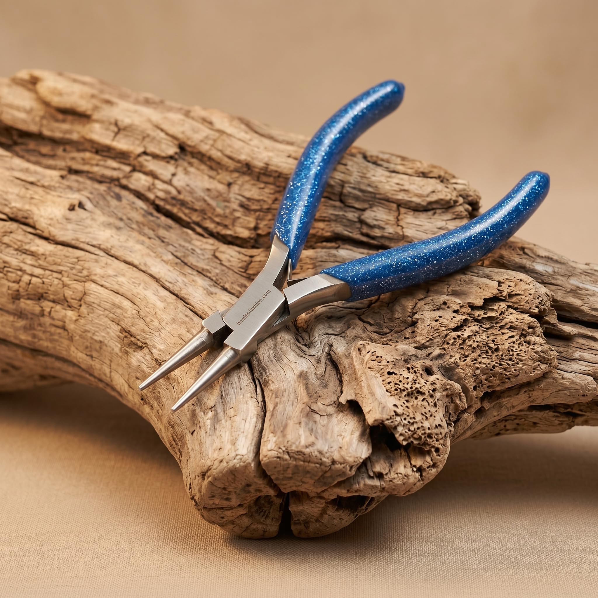 Beadsnfashion Steel Jewellery Making Round Nose Plier (5 Inch) β Professional Stainless Steel Jewellery Making Tool with Blue Grips Handle for Jump Rings & Eye Pins and Detailed Craft Work 2