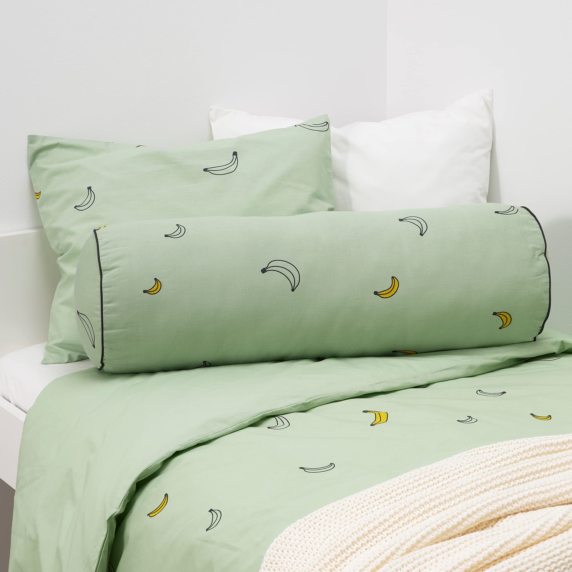 IKEA VÄNKRETS Kissen, 80 cm, Bananenmuster, blassgrün Baby
