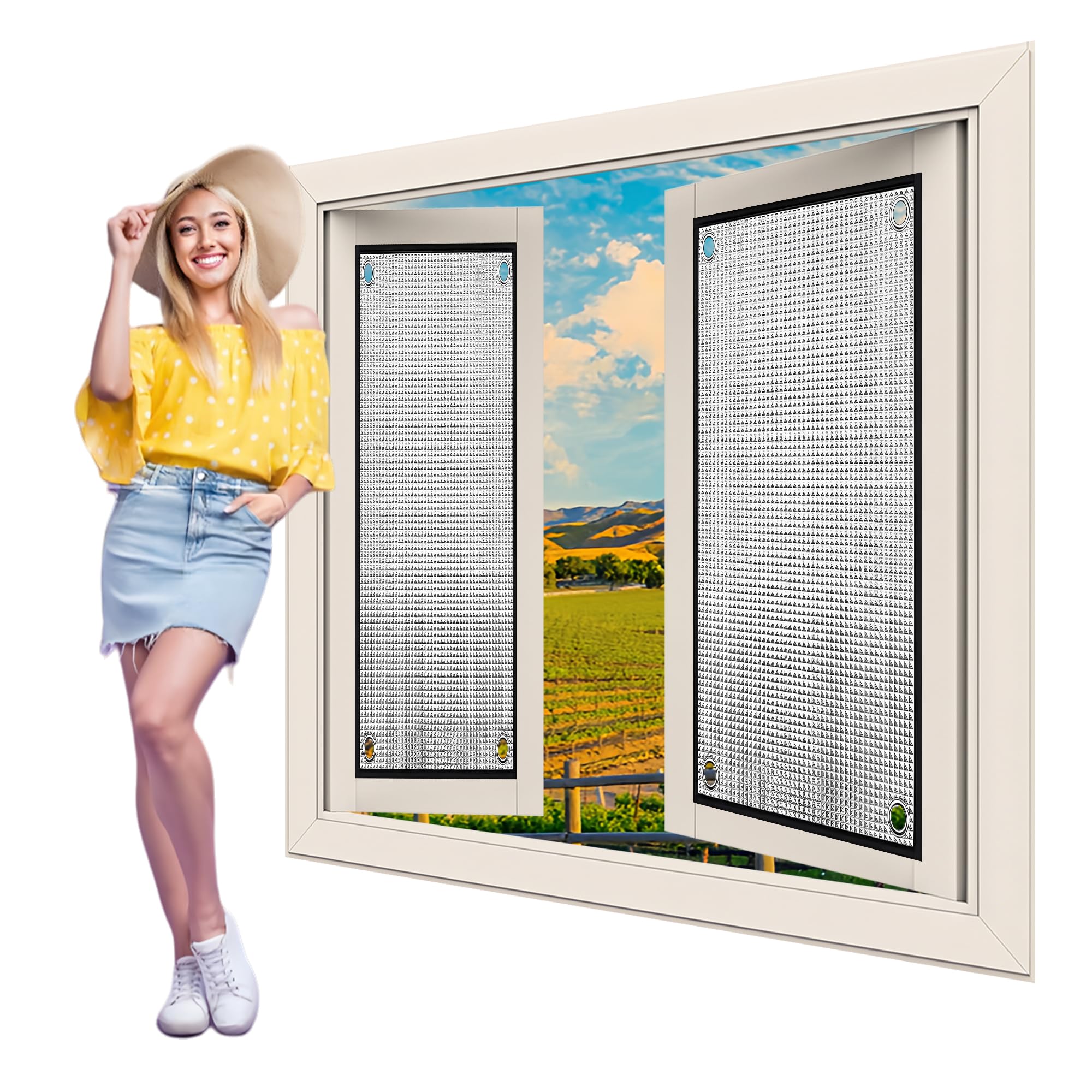 Thermofolie Fenster 114 x 85 cm Gegen Kälte Hitze Aluminiumfolie Isolierfolie mit Saugnapf für Das Heimbüro Garage Schlafzimmer, Silber