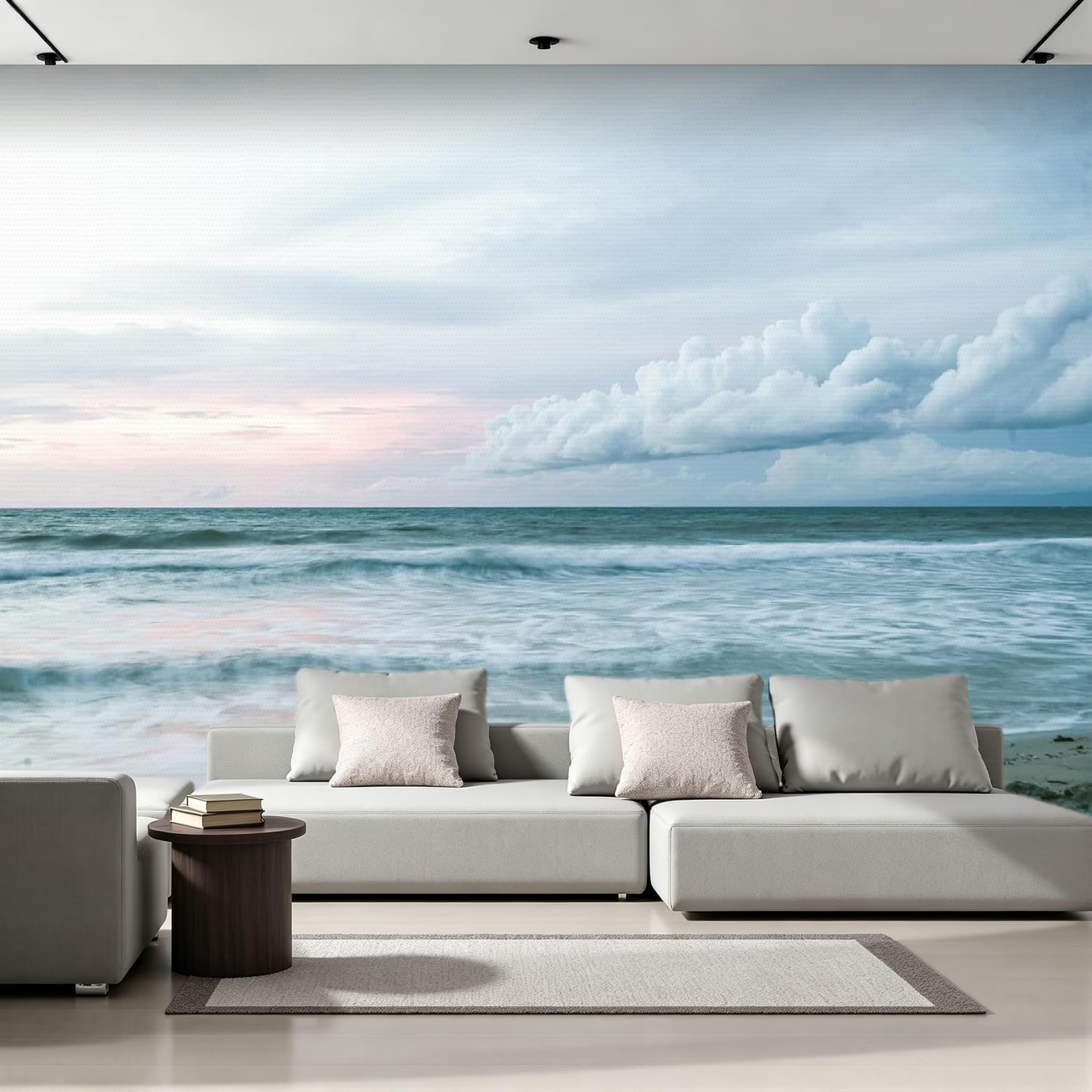 Carta Da Parati Effetto 3D Mare 366x254 cm Fotomurali Non Tessuto, Onde Dell'oceano Paesaggio Marino Decorazione Poster Arte Murale per Casa Ufficio Camera Da Letto Soggiorno B-483