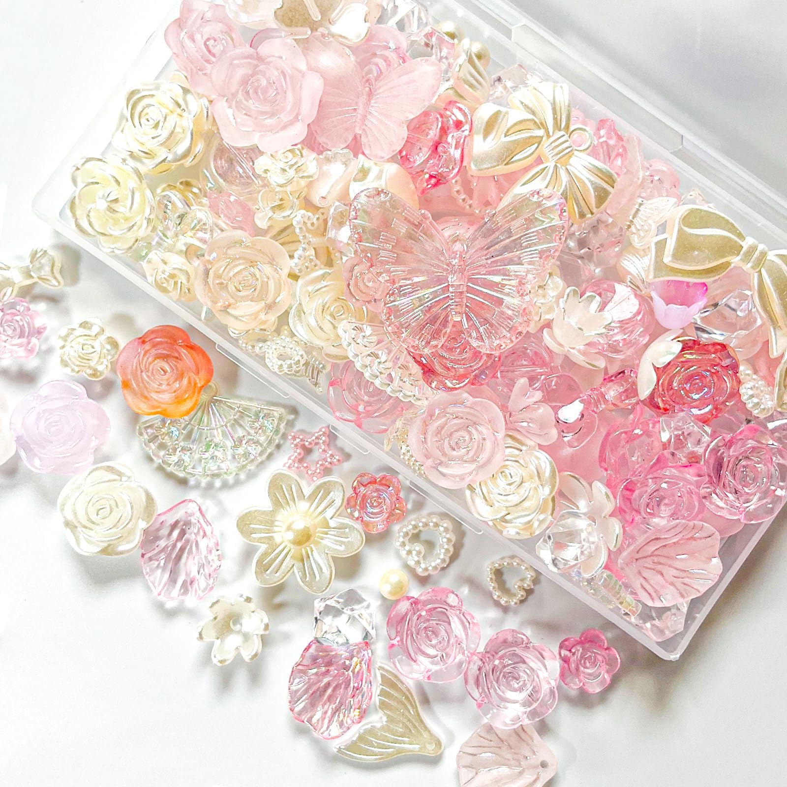 Amazon.co.jp: TANOKOX デコパーツ バロック 薔薇 ピンク ホワイト