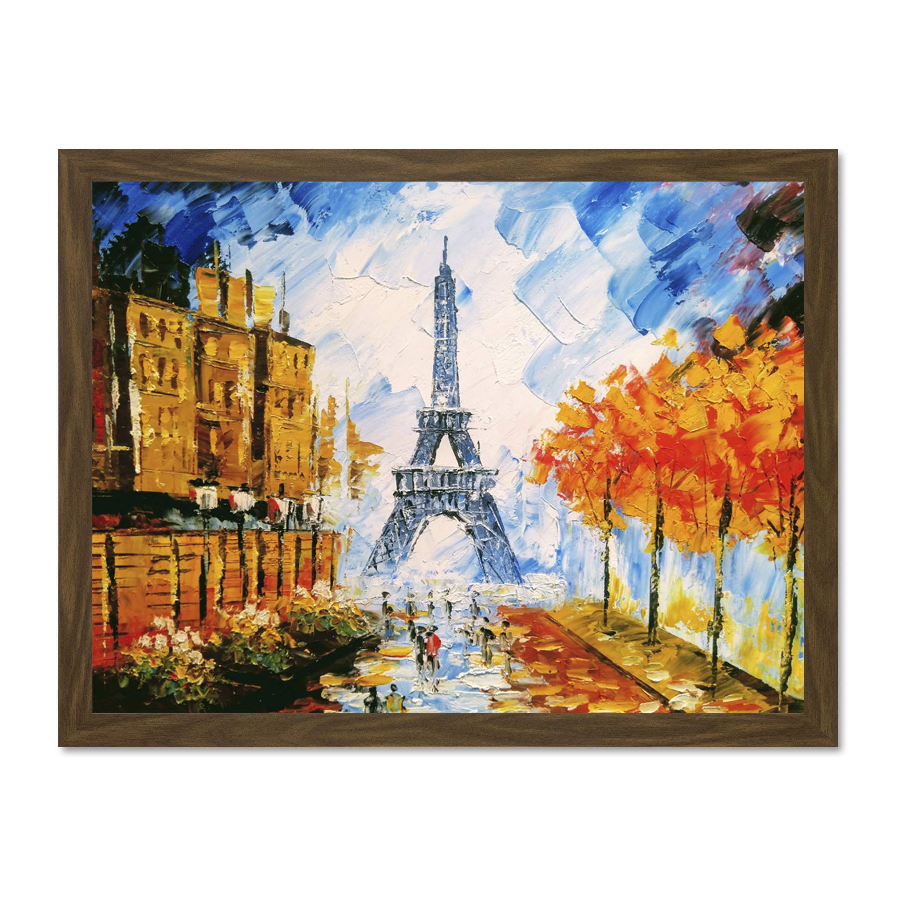 Eiffel Tower Paris Street Large Framed Art Print Poster Wall Decor 18x24 inch