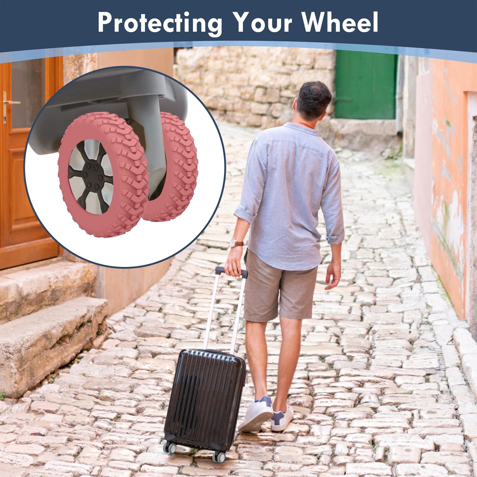 Copriruote Per Bagagli In Silicone | Set Da 8 Antirumore E Protettivi | Nero
