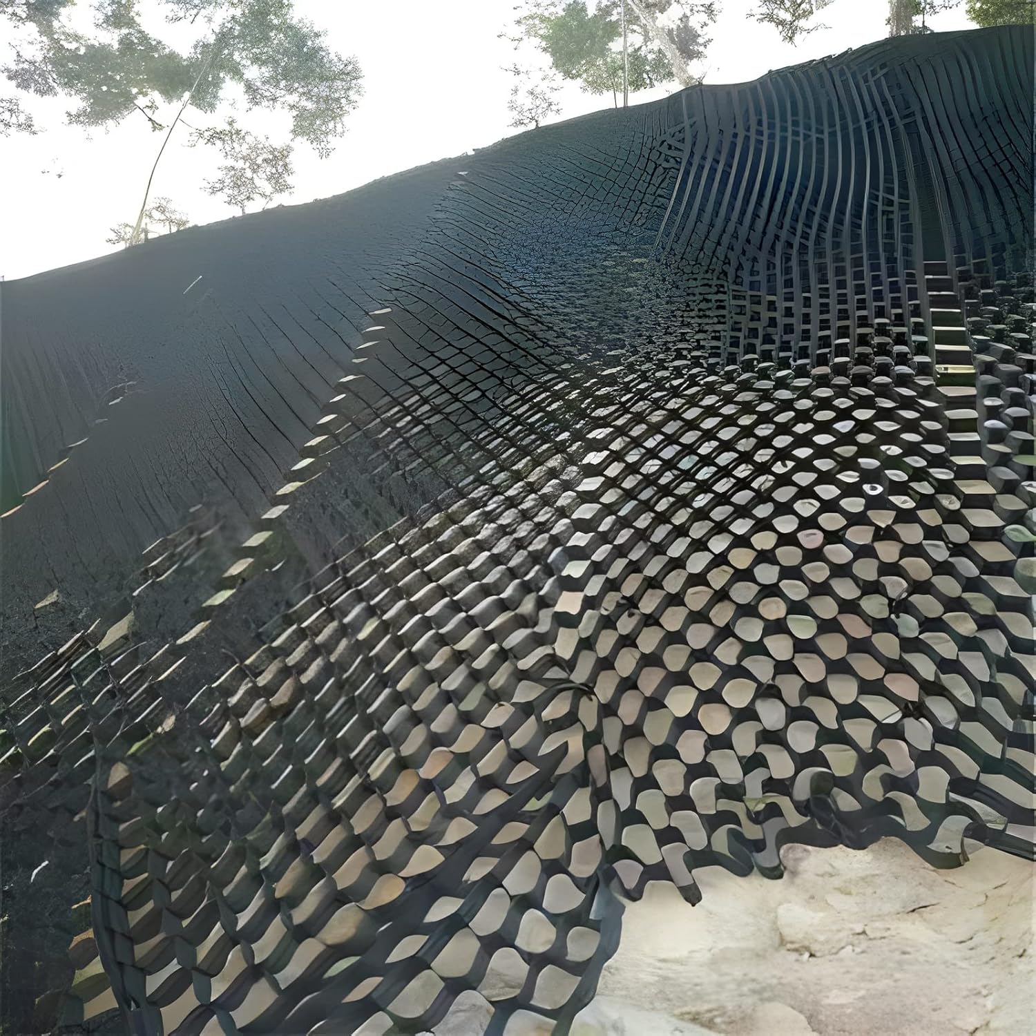 Pea Gravel Stabilizer Grid, Outdoor Slope Embankment