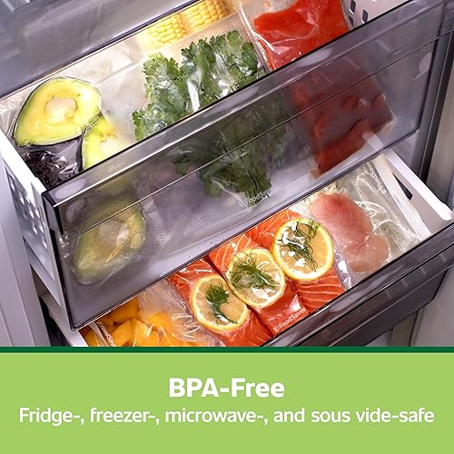 Miniatura 7 de FoodSaver Bolsas de sellado al vacío precortadas de cuarto de galón, bolsas de almacenamiento al vacío de fácil uso, alineadas para sellar y rasgar