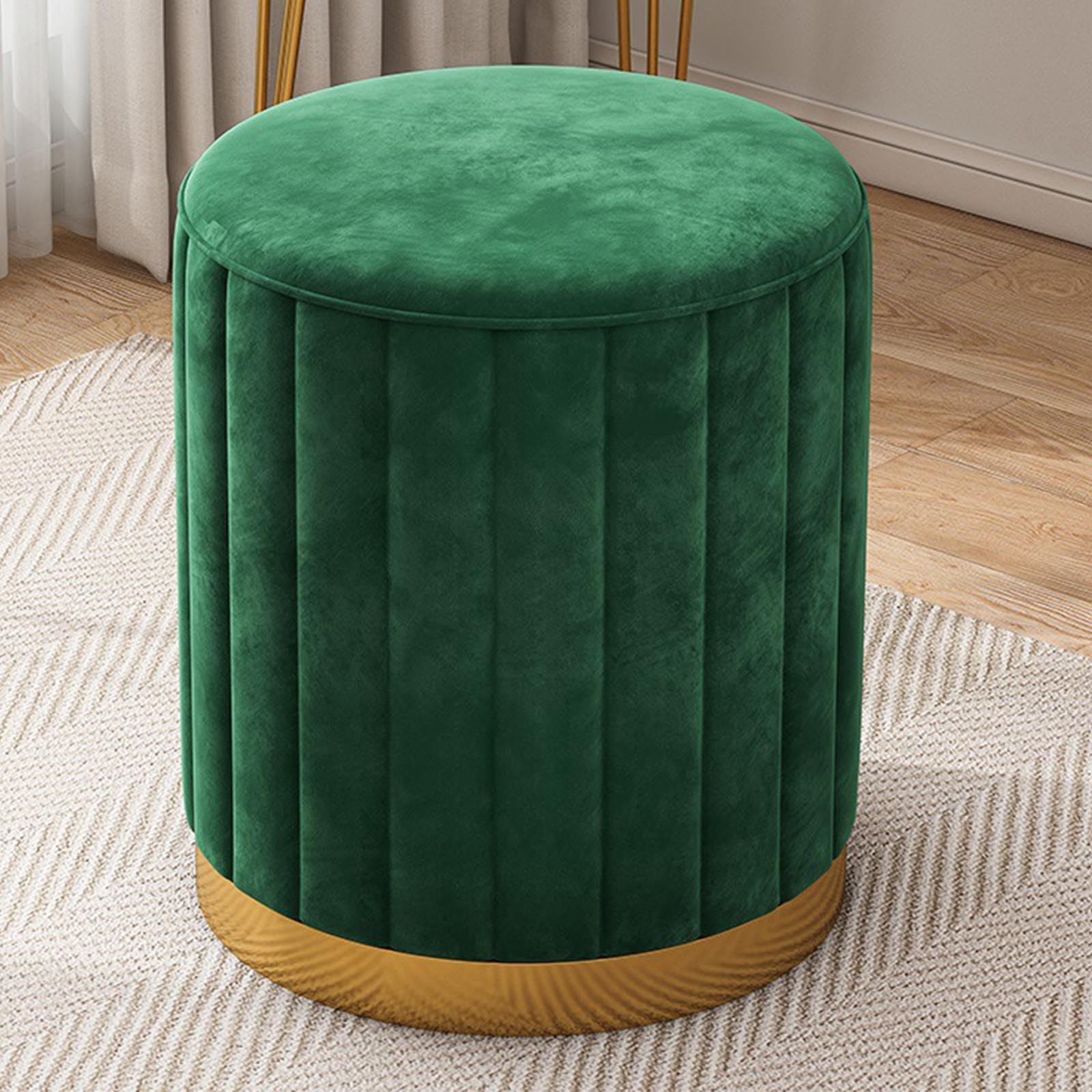 Pouf rond en velours moderne pour salon et coiffeuse de chambre