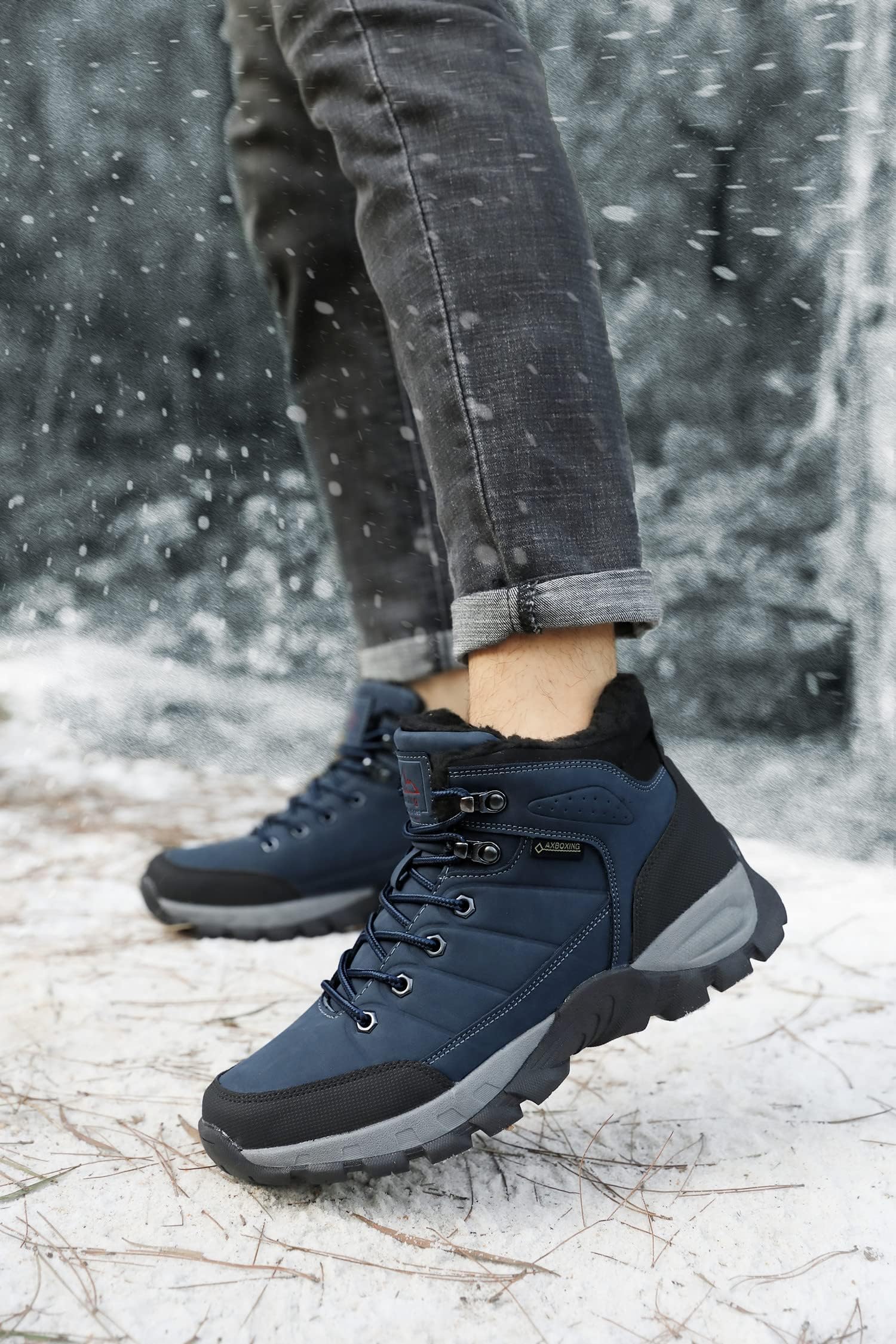 ARRIGO BELLO Winterschuhe Herren Winterstiefel Wanderstiefel Trekking Stiefel Gefüttert Warm Rutschfeste Boot Größe 41-46