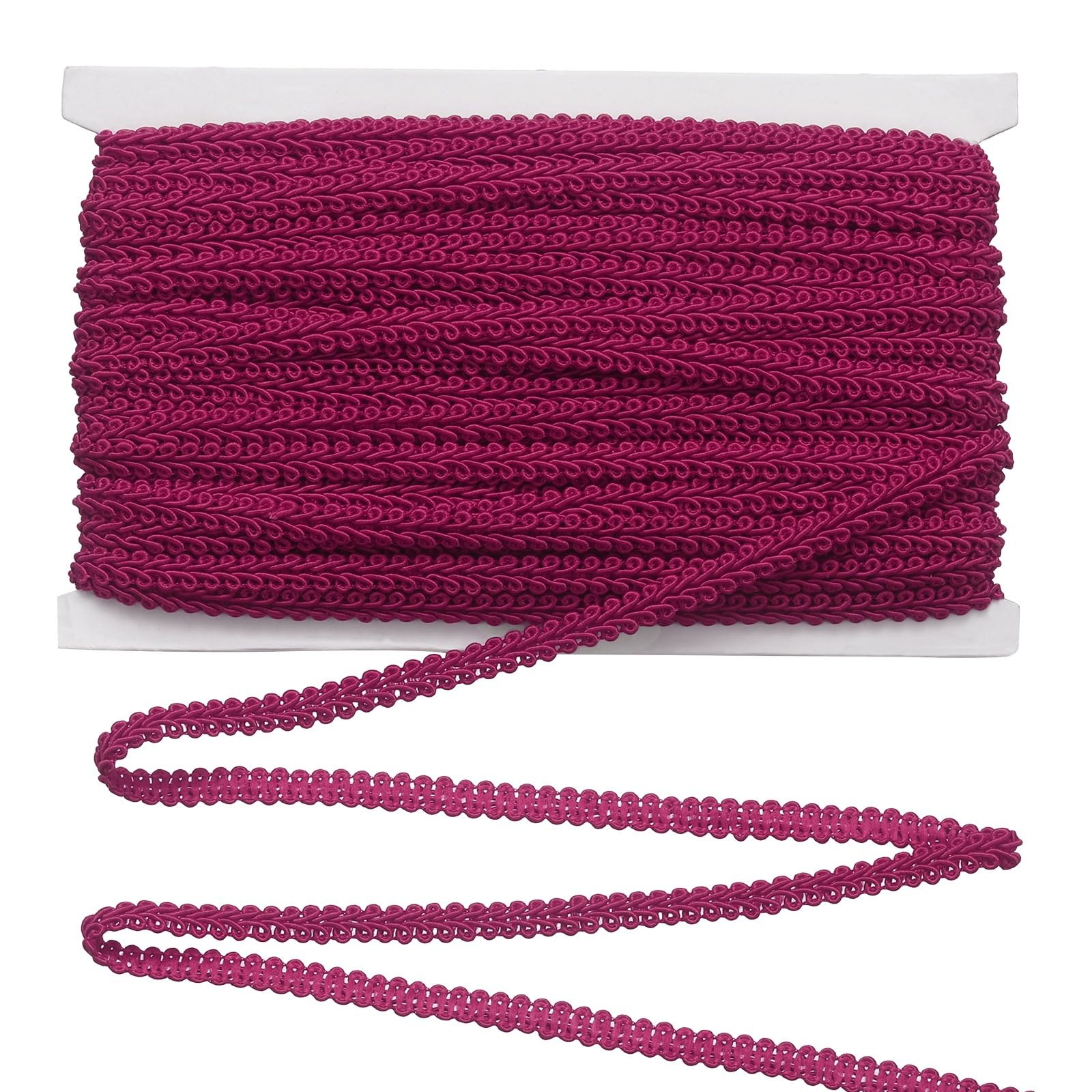 sourcing map 0.8 cm x 27 Yards Gimp Braid Trim, Upholstery Trim Polyester Braid Ribbon Curtain Decorative Edge Lace for Home Decor DIY Crafts Sewing Costume, Rose Red