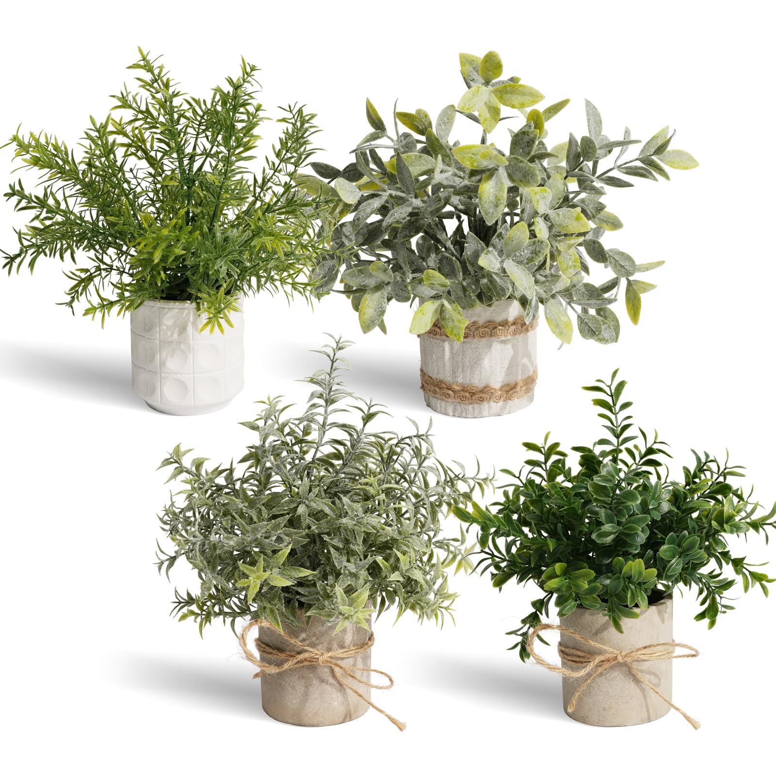 YVONNEYI 4 Stück Künstliche Pflanzen, Kunstpflanze Klein für Home Decoration, Künstliche Pflanzen wie echt für Wohnzimmer Schlafzimmer Badezimmer Küchen Zimmer Zuhause Innen Deko (009, 4 Stück)