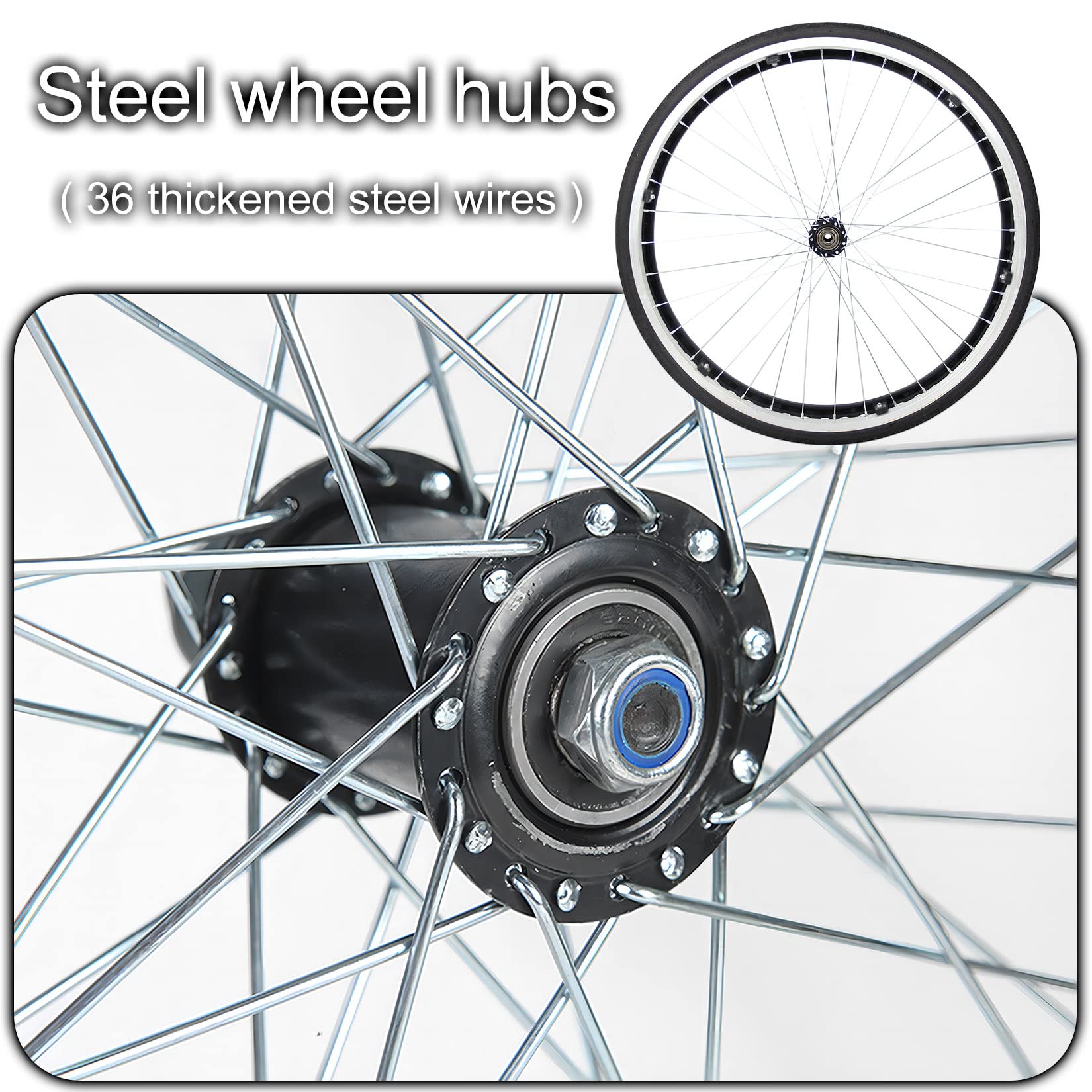 Rueda de Repuesto para Silla de Ruedas de 24 Pulgadas (2 Piezas), rodamientos Dobles, antipinchazos, para Personas con discapacidad, Capacidad de Carga de 100 kg.