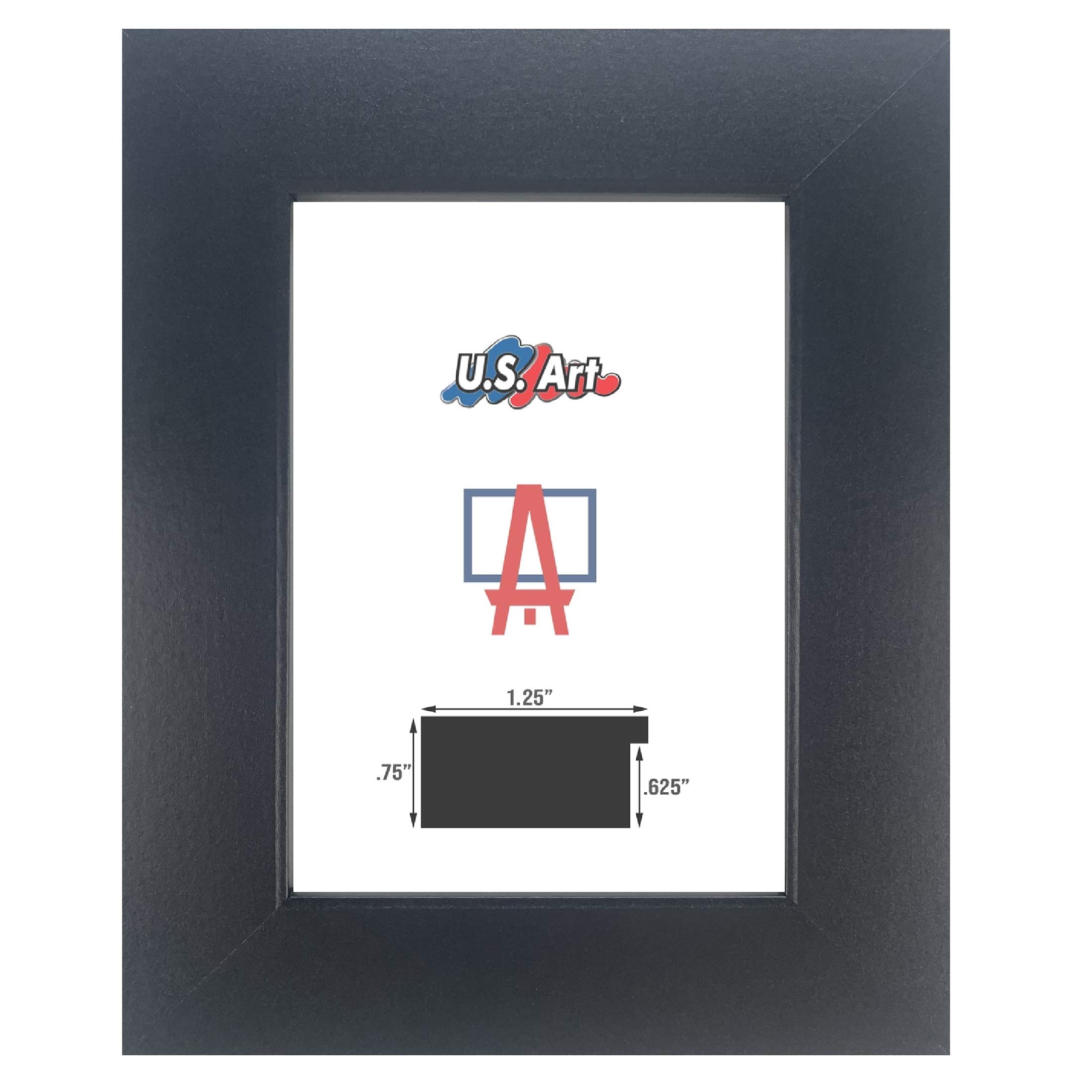 US Art 24x36 Custom Satin Black Wrapped Finish Picture Poster Photo Frame Wood Composite MDF 1.25 inch Wide Moulding