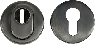 Schutzrosette aus Edelstahl, Oberfläche Anthrazit mit Zylinderabdeckung, effektiver Zieh- und Anbohrschutz