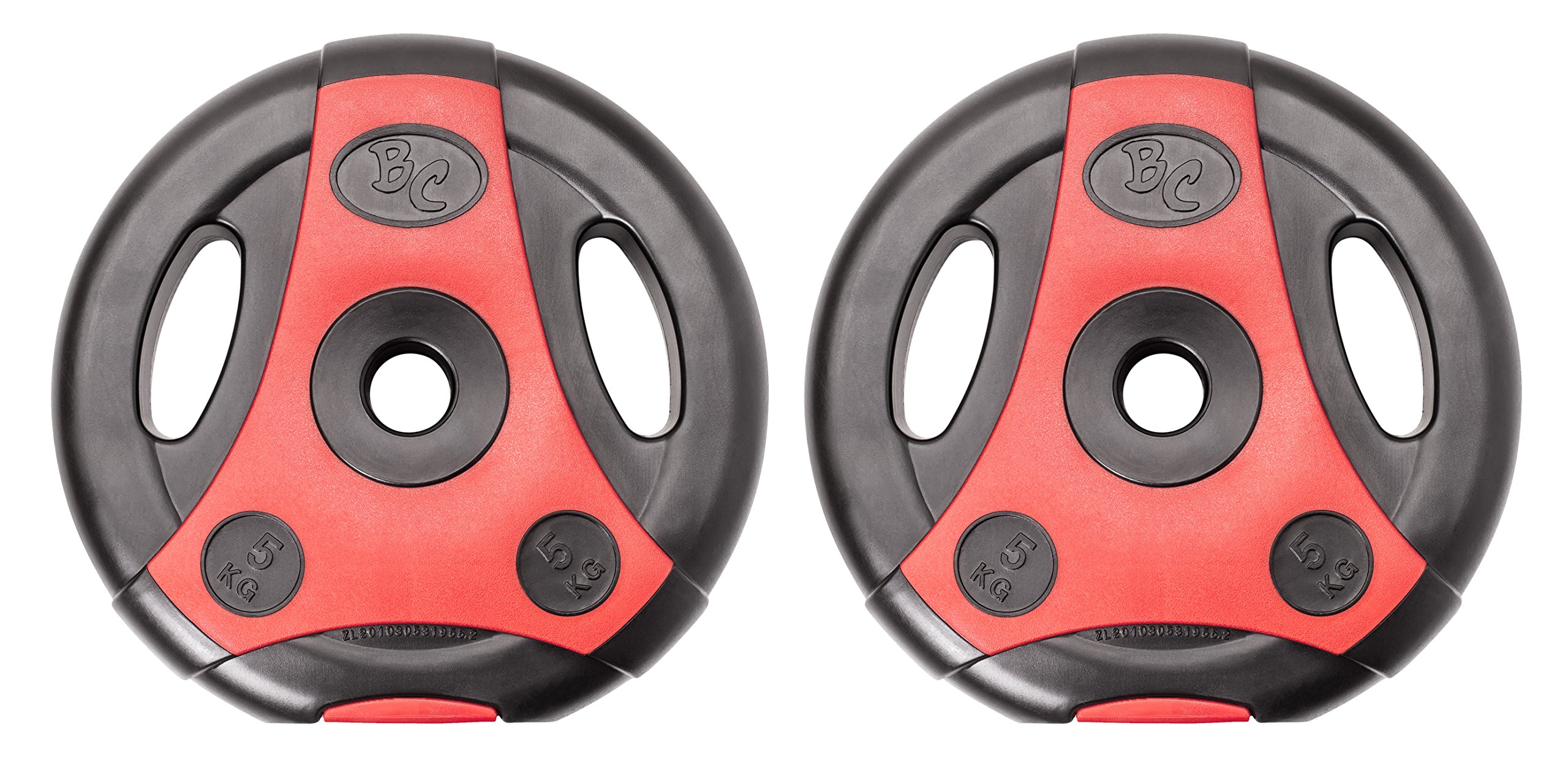 Bad Company K-Grip Hantelscheiben mit Griffen I Kunststoff ummantelte Gewichte 30/31 mm Paarweise (2,5-10 kg) oder als Set (7,5-30 kg)
