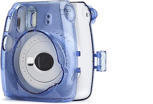 Miniatura 5 de PHOTO4LESS Estuche rígido con purpurina para cámaras Fuji Instax mini, color azul cobalto, valor superior