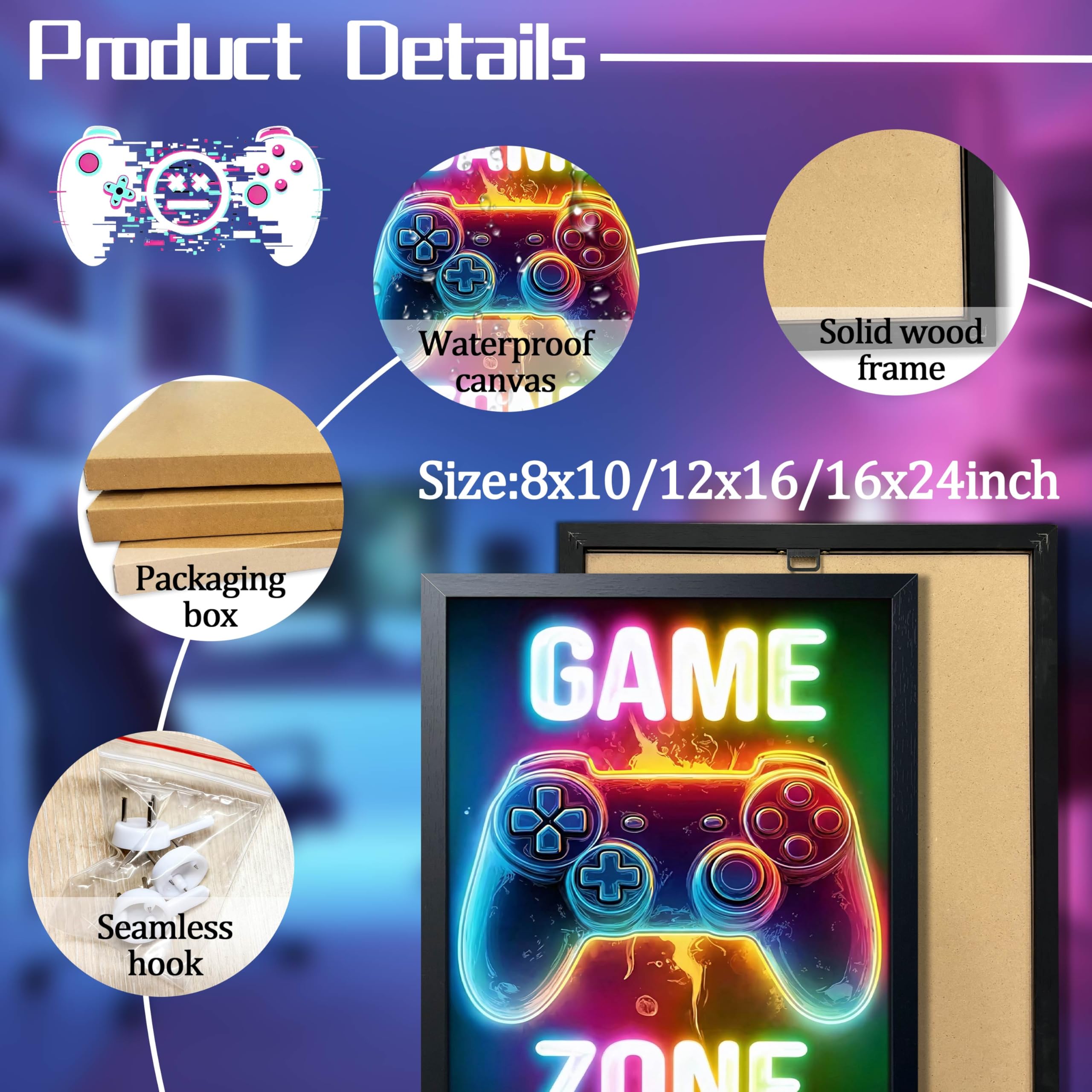 ARKZSHO Gioco controller parete arte 8x10 pollici